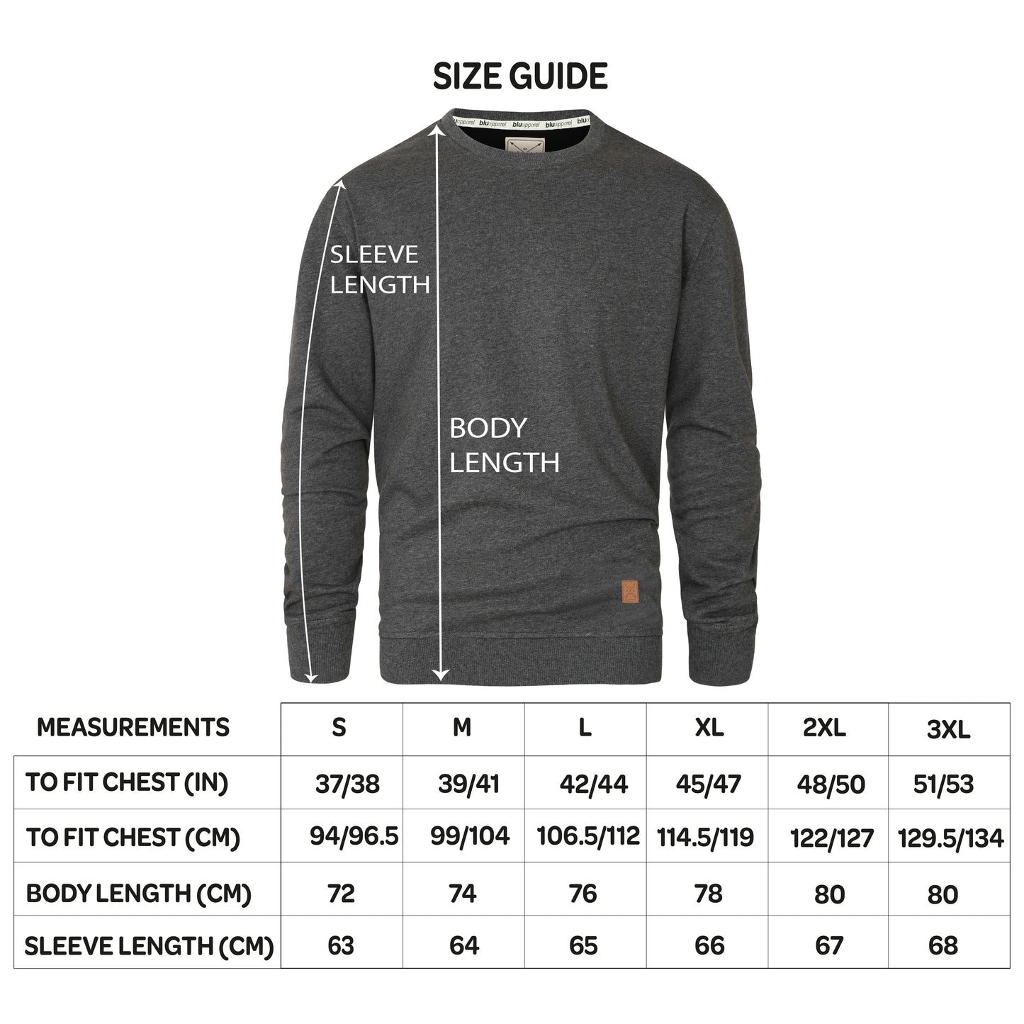Men's Fleece Lined Crew Sweater - Grey Marl