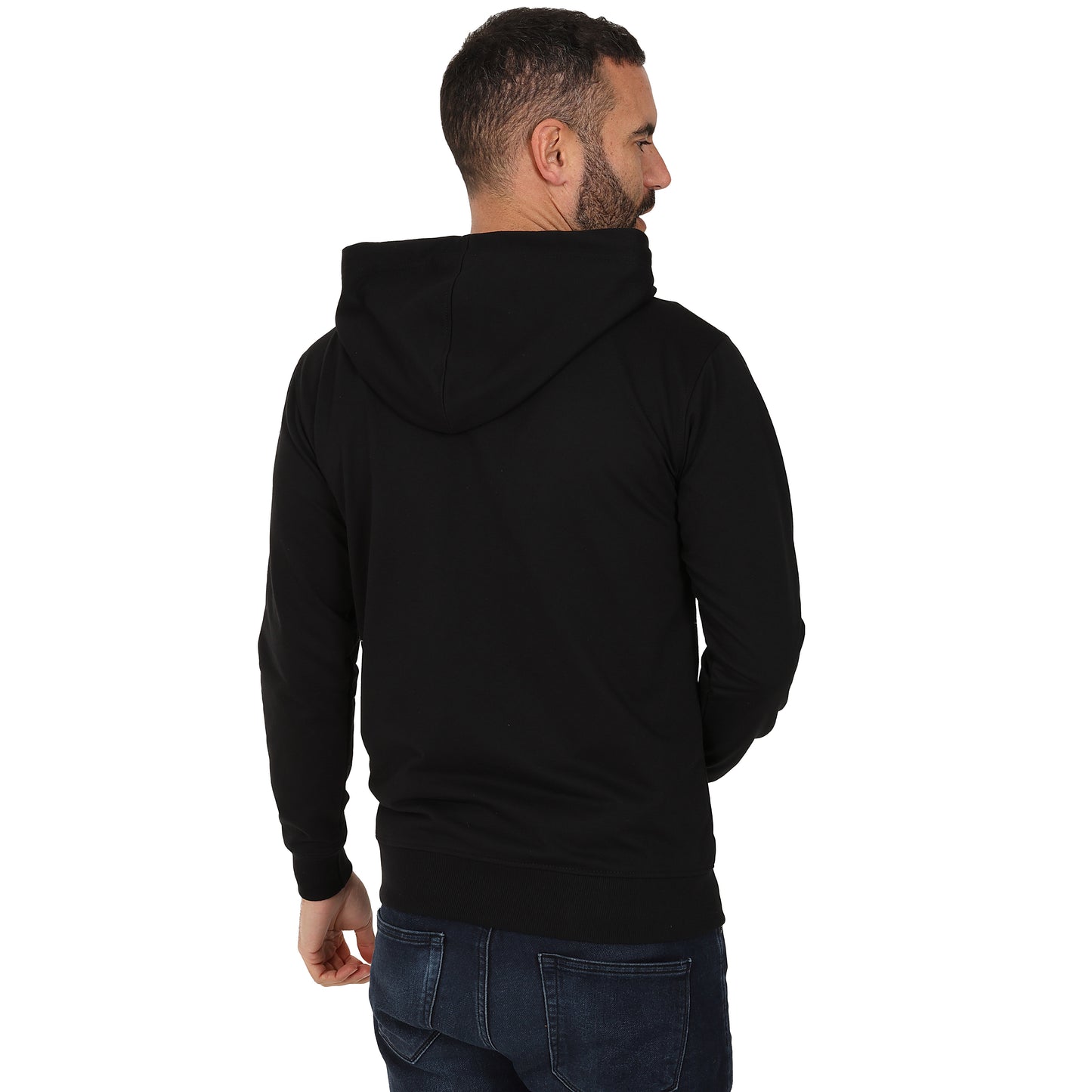 Men's Full Zip Midweight Hoodie - Black