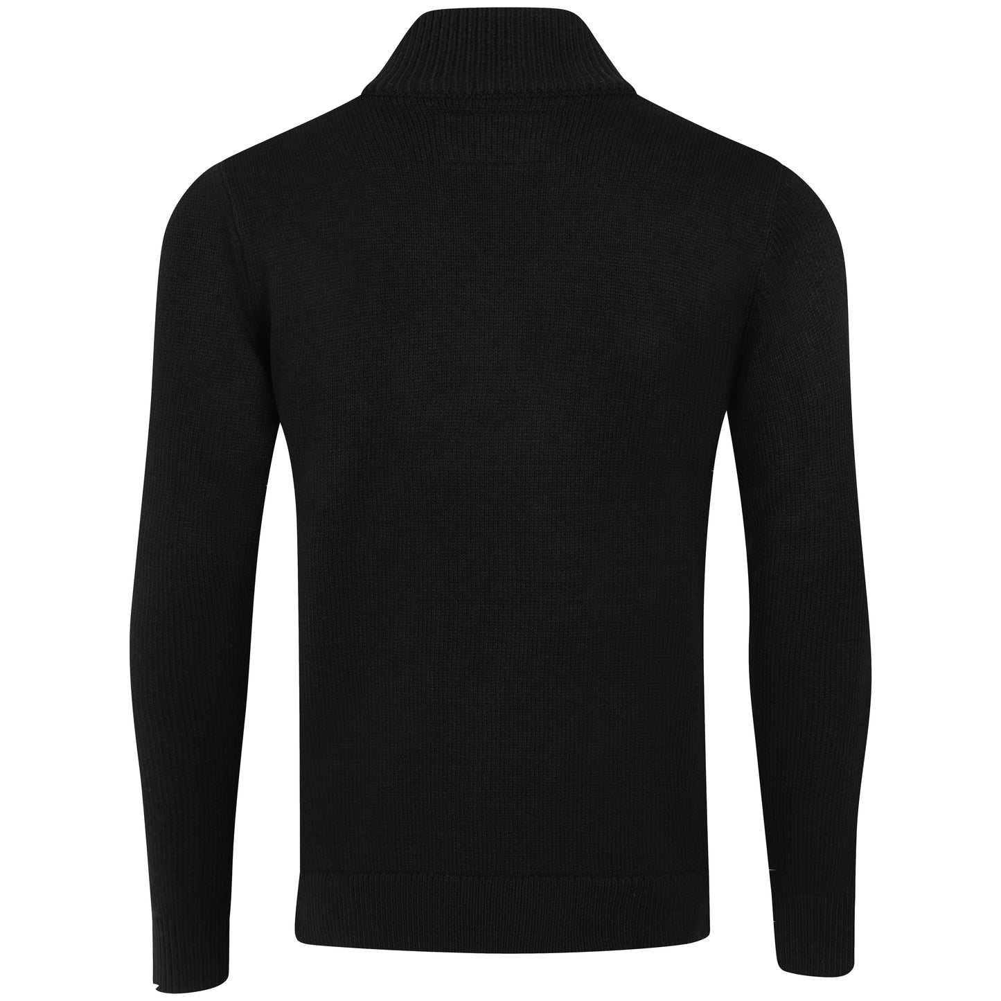 Mens 1/4 Zip Knitted Jumper - Black