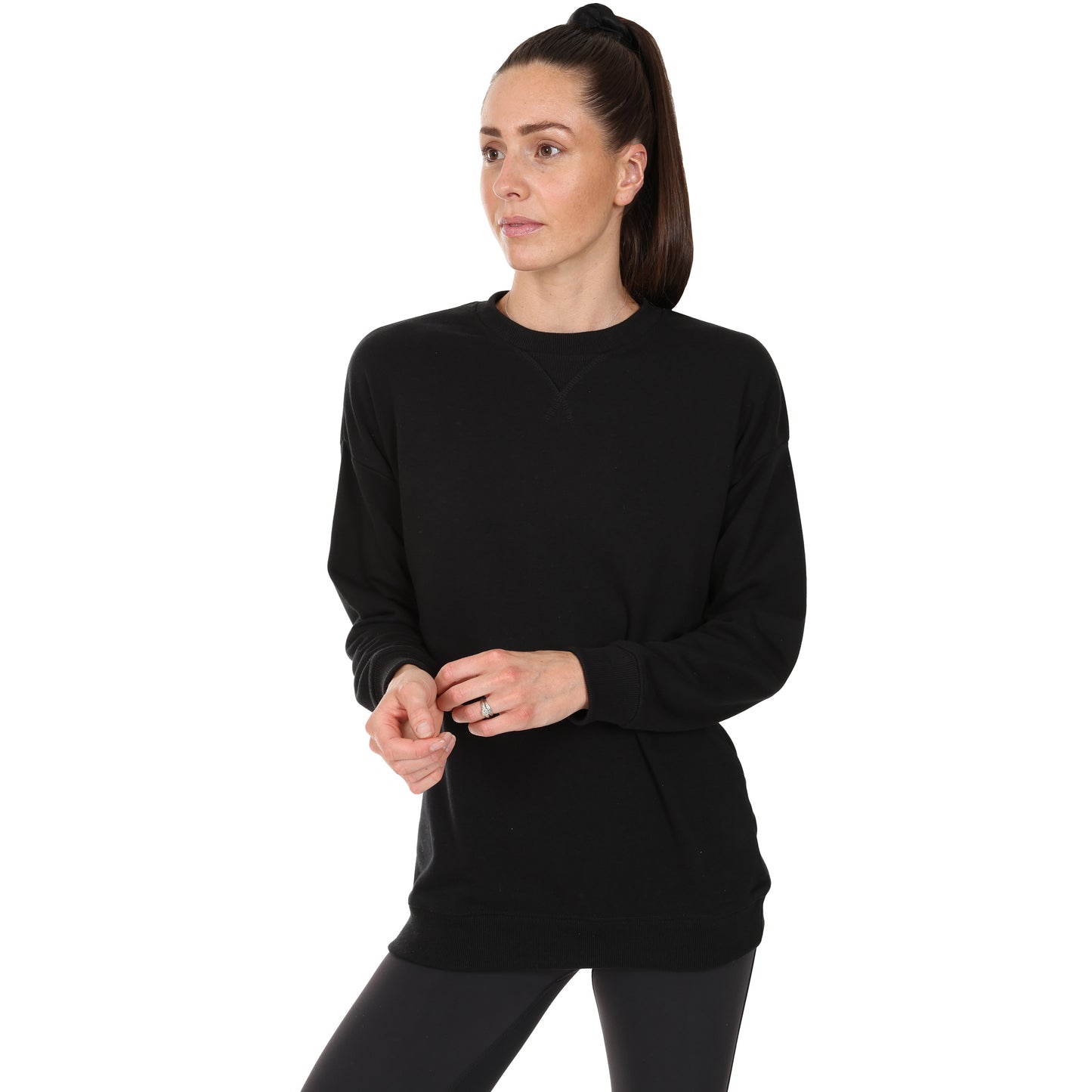 Ladies Oversized Crew Neck Sweater - Navy