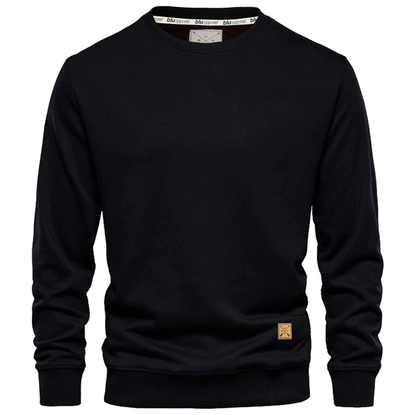 Men's Fleece Lined Crew Sweater - Grey Marl