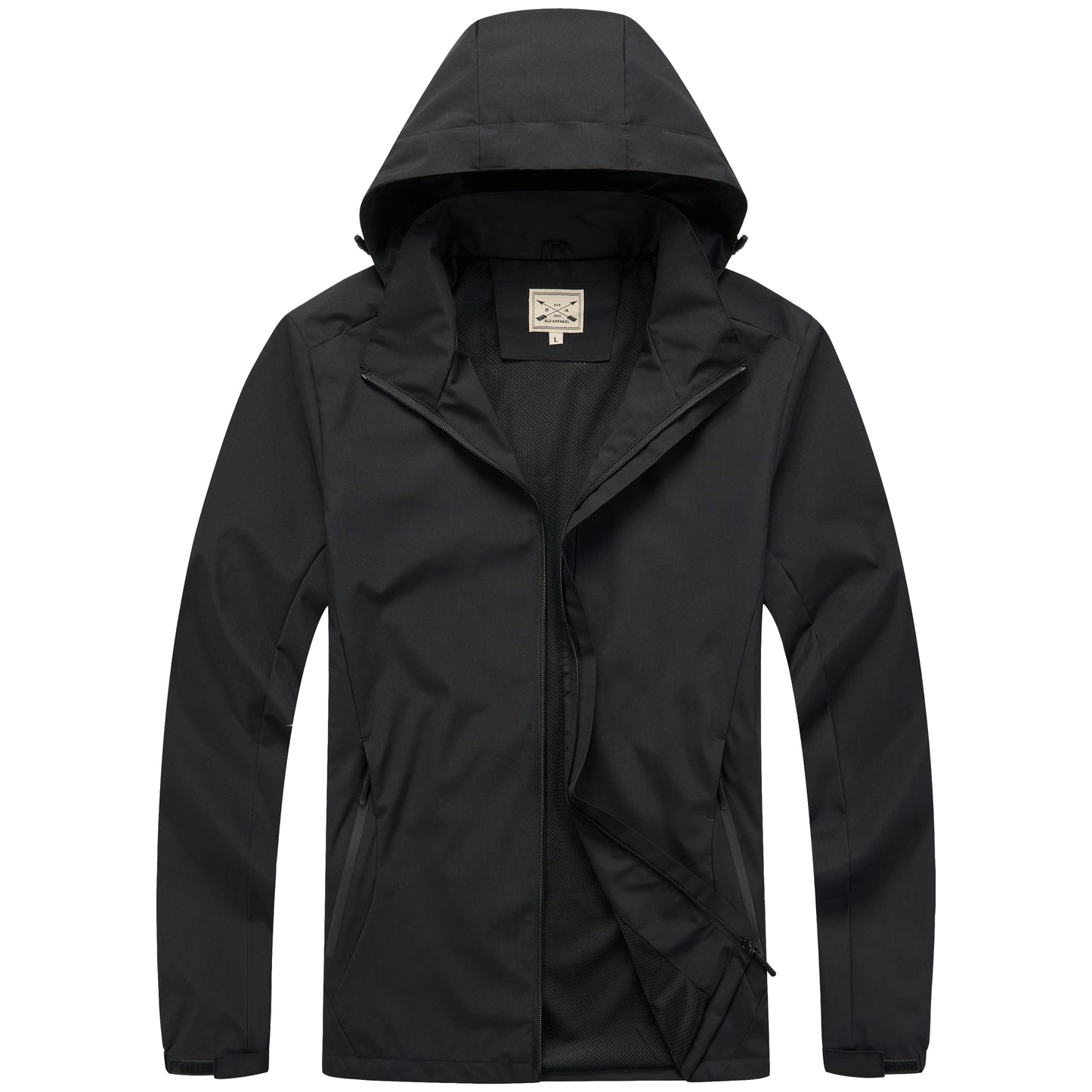 Men's Mesh Lined Rain Jacket - Black