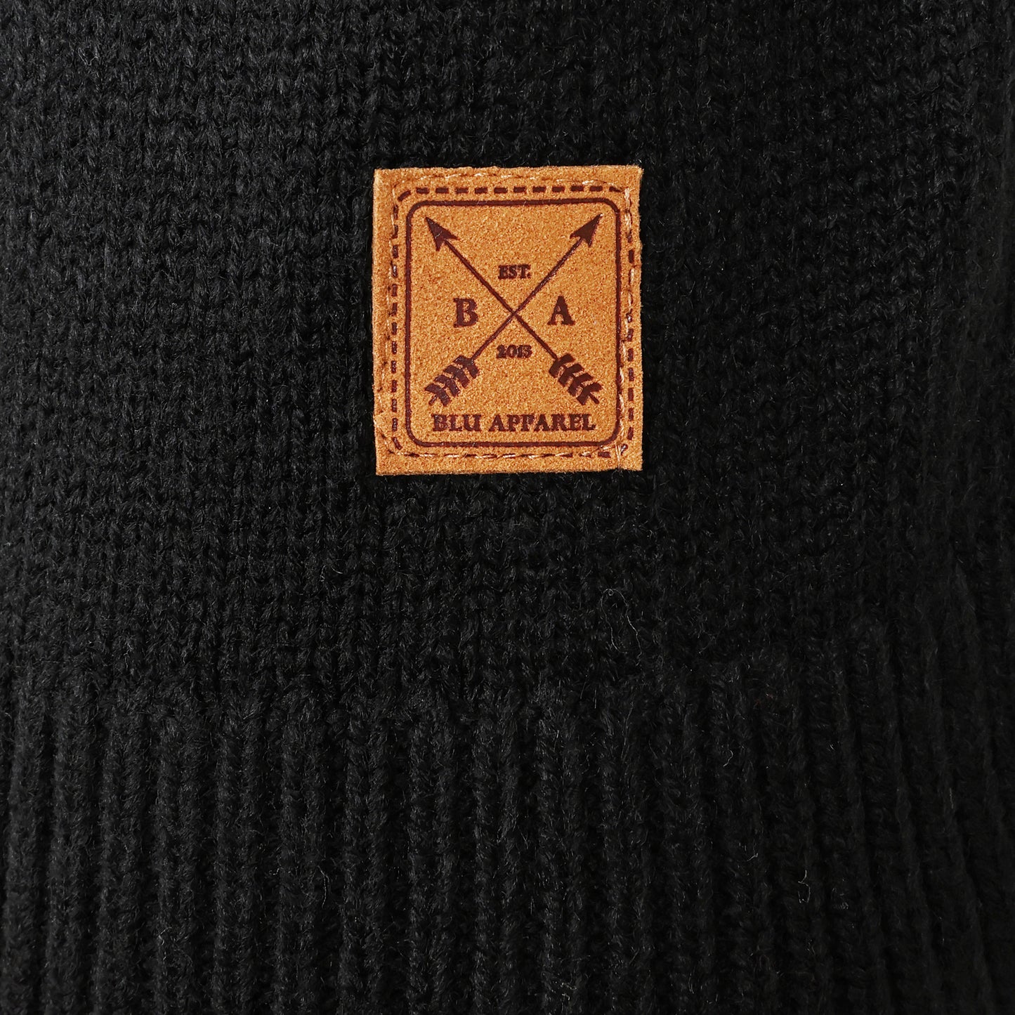 Mens 1/4 Zip Knitted Jumper - Black