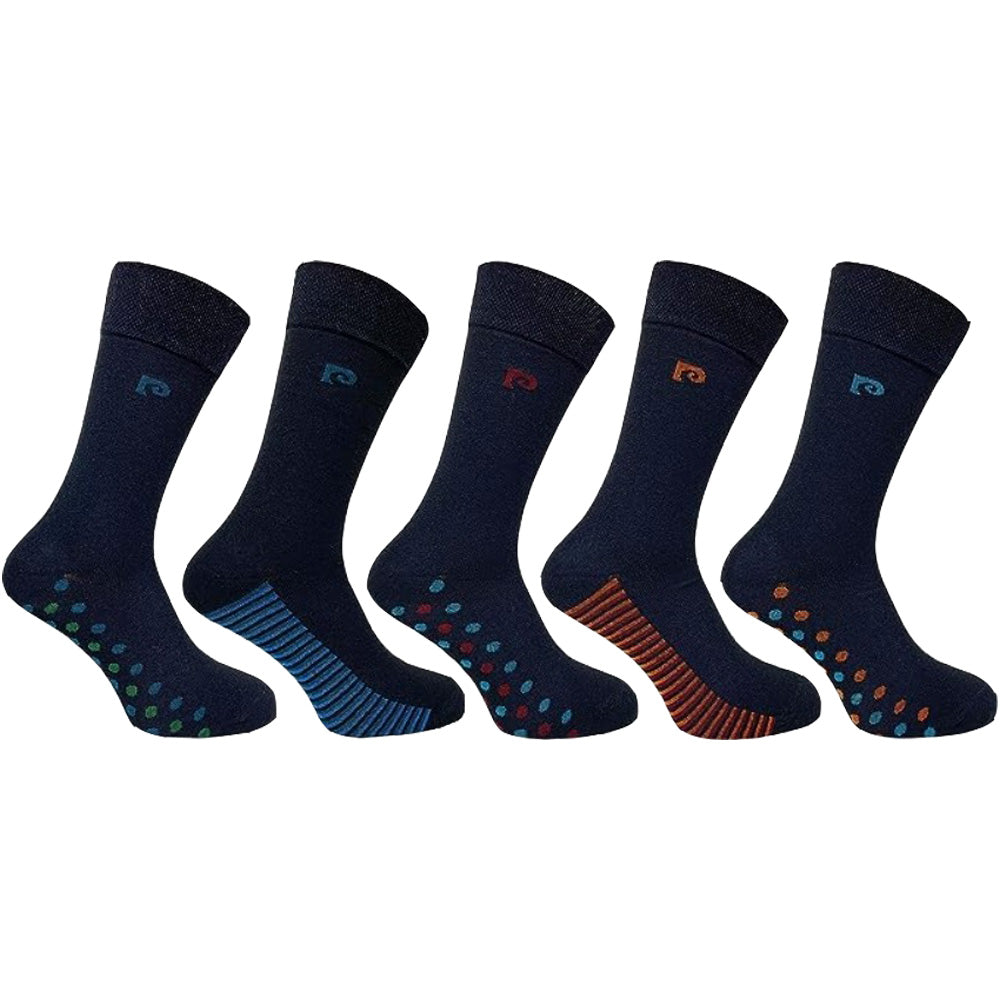 Pierre Cardin 5 Pack Socks - Black Mixed Footbed