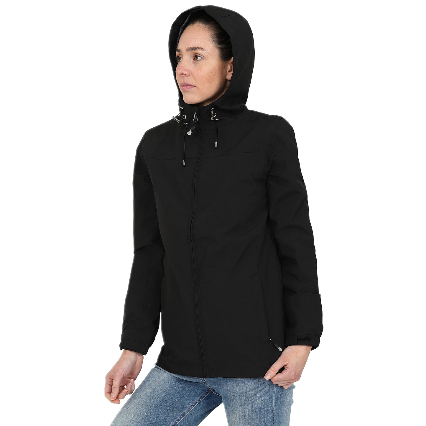 Ladies Waterproof Rain Jacket - Black
