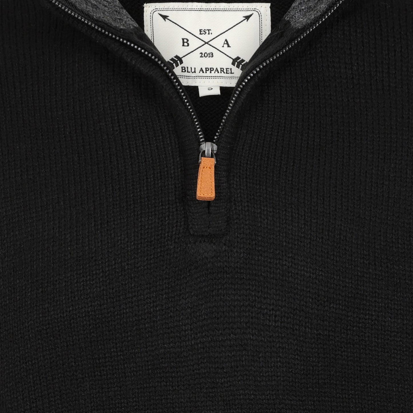 Mens 1/4 Zip Knitted Jumper - Black