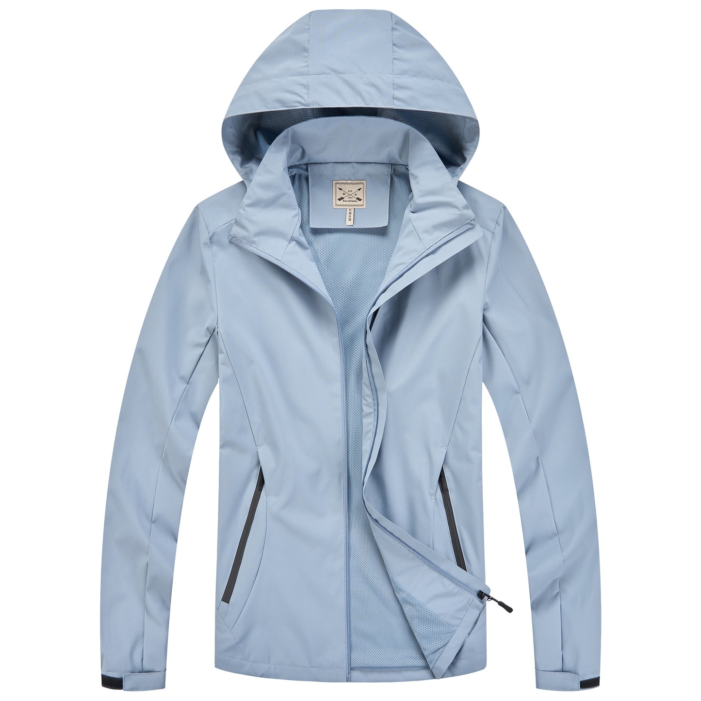 Ladies Mesh Lined Rain Jacket - Smokey Blue