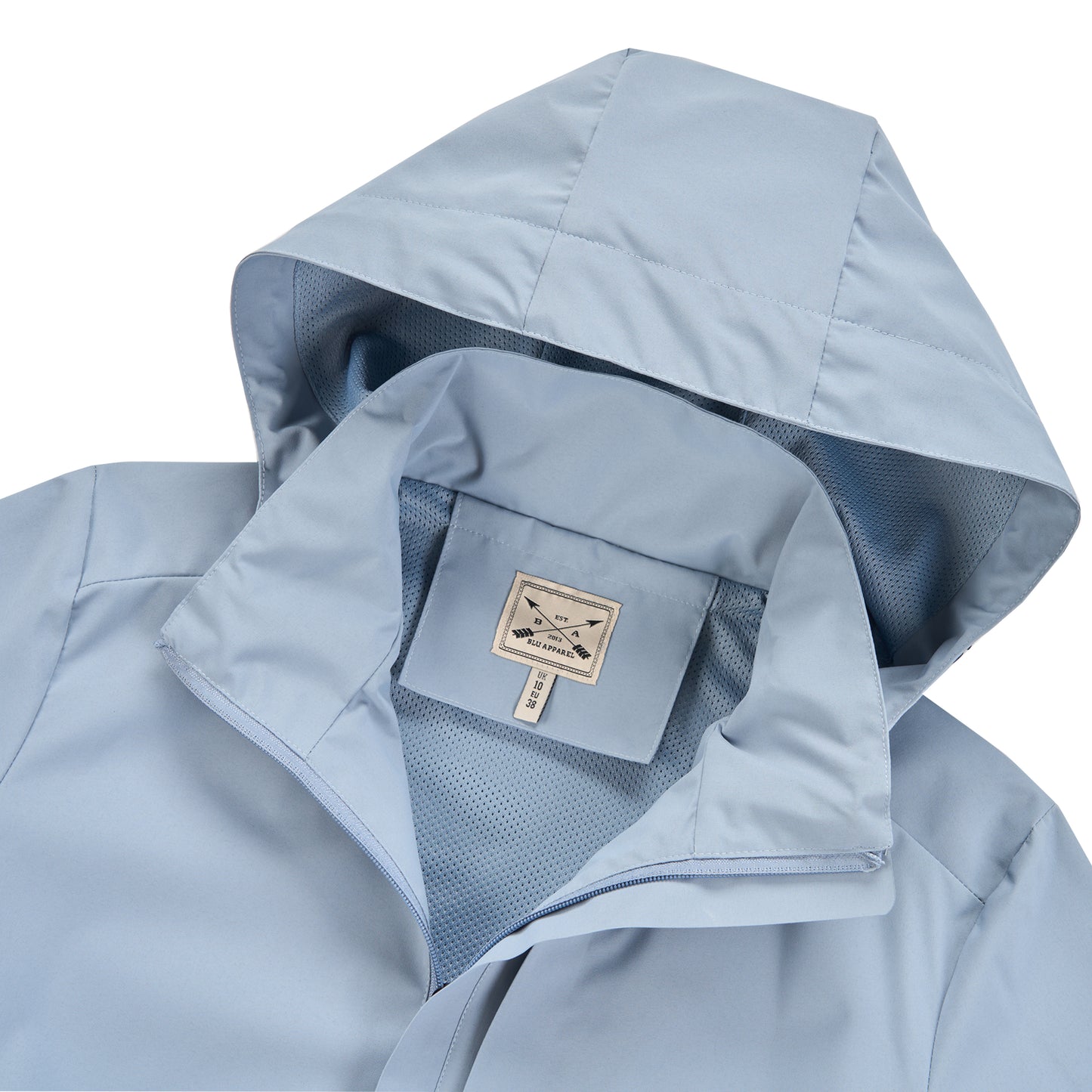 Ladies Mesh Lined Rain Jacket - Smokey Blue