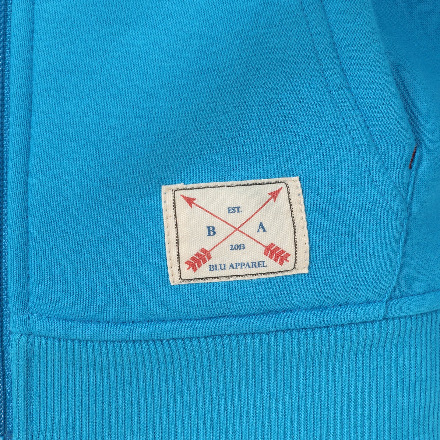 Kids Full Zip Fleece Lined Hoodie - Cobalt