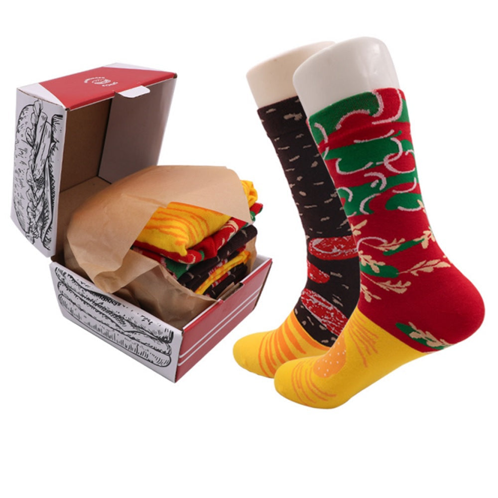 Novelty Fast Food Gift Boxed Socks - 4 Pack Pizza
