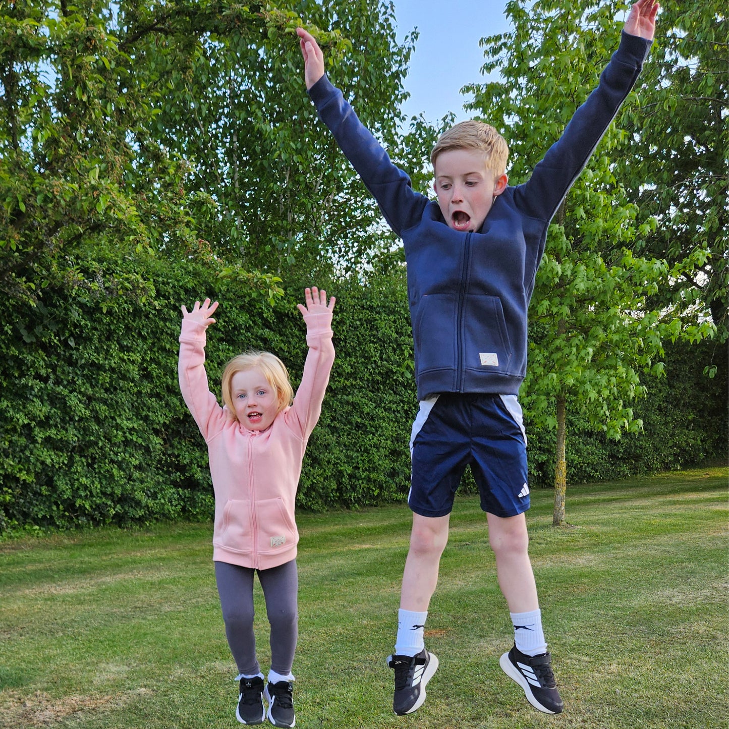 Kids Full Zip Fleece Lined Hoodie - Navy