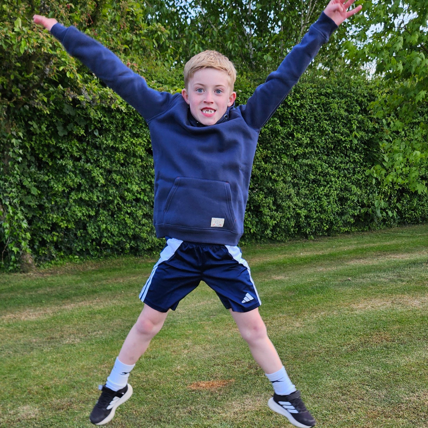 Kids Overhead Fleece Lined Hoodie - Navy