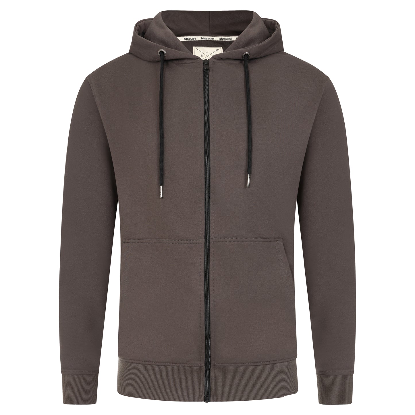 Men's Full Zip Midweight Hoodie - Charcoal