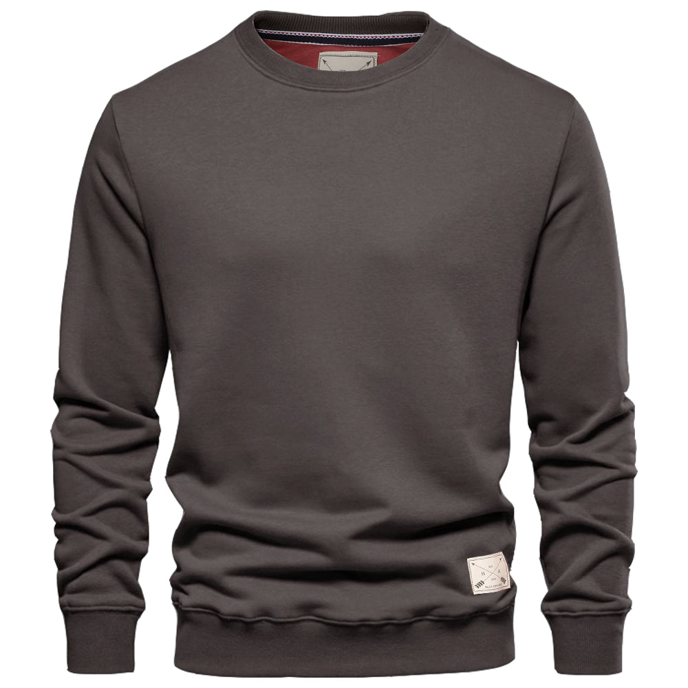 Men's Premium Cotton Crew Neck Sweater - Rust