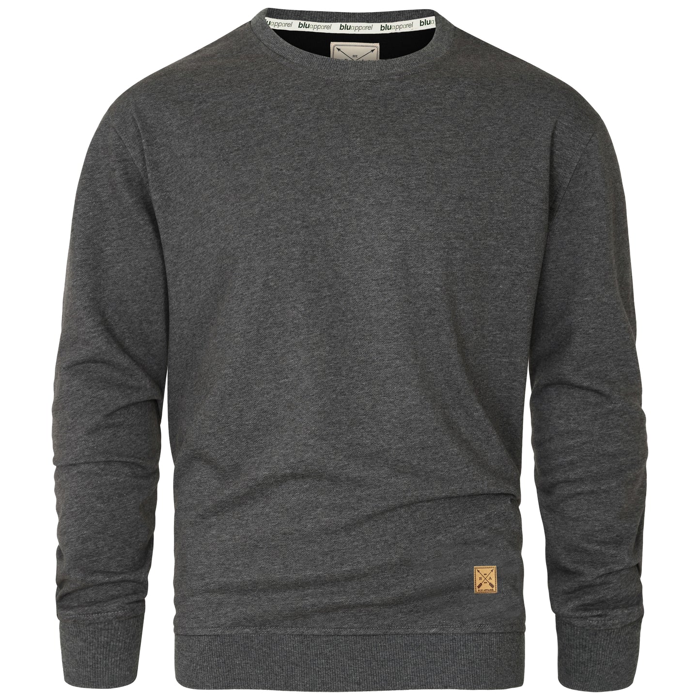 Men's Fleece Lined Crew Sweater - Grey Marl