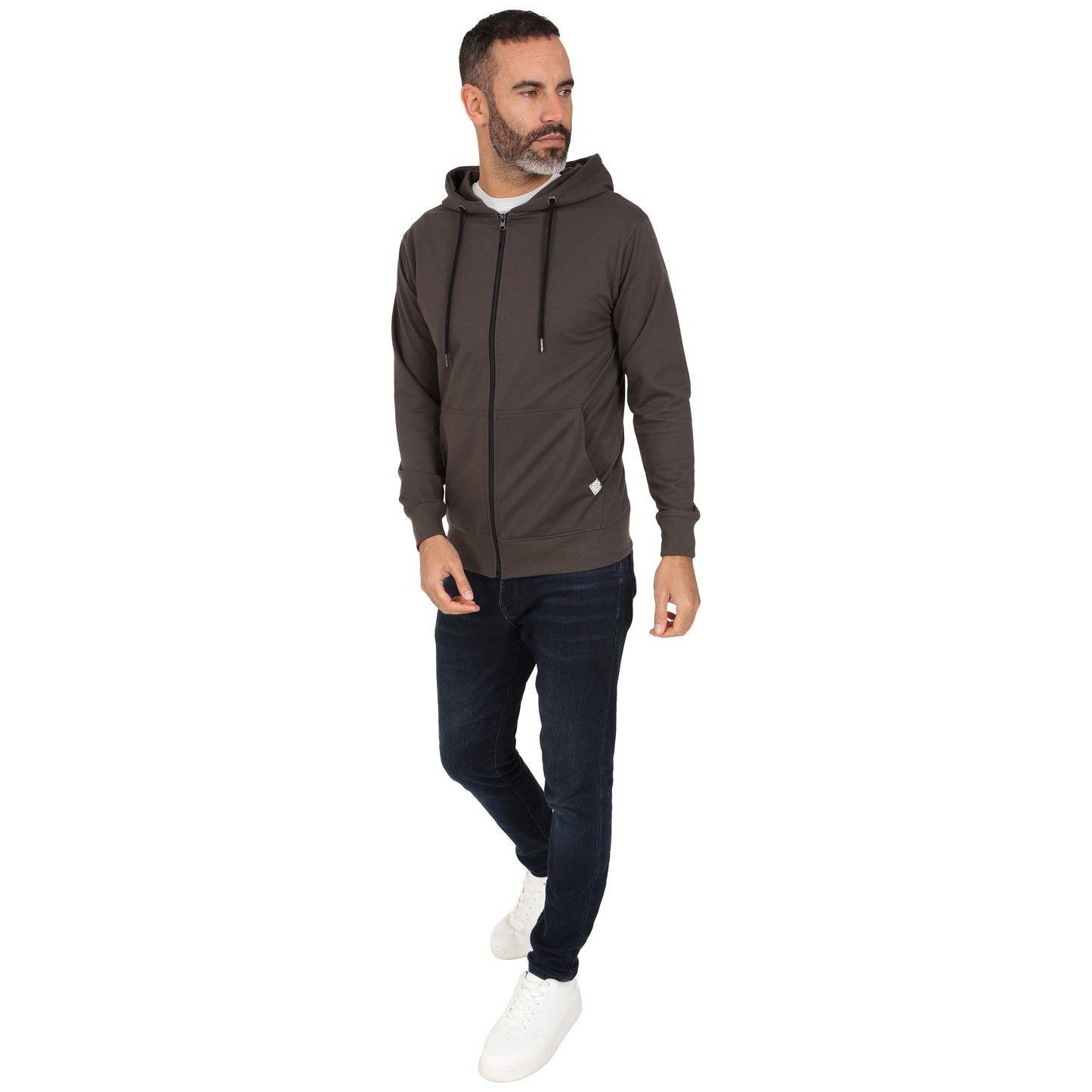 Men's Full Zip Midweight Hoodie - Charcoal