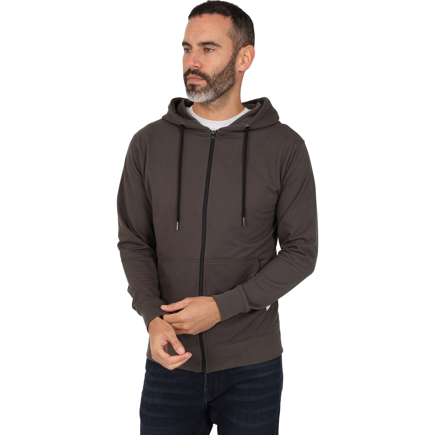 Men's Full Zip Midweight Hoodie - Charcoal