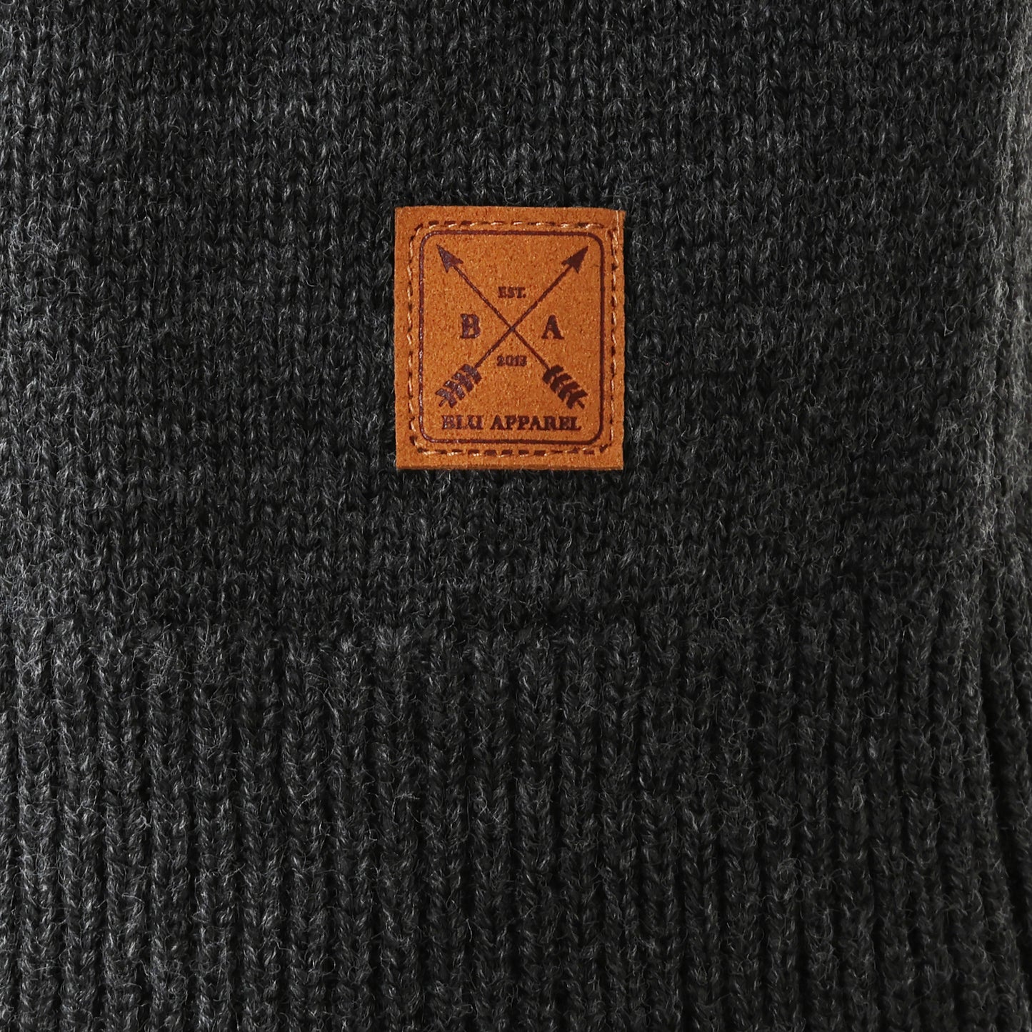 Mens 1/4 Zip Knitted Jumper - Charcoal