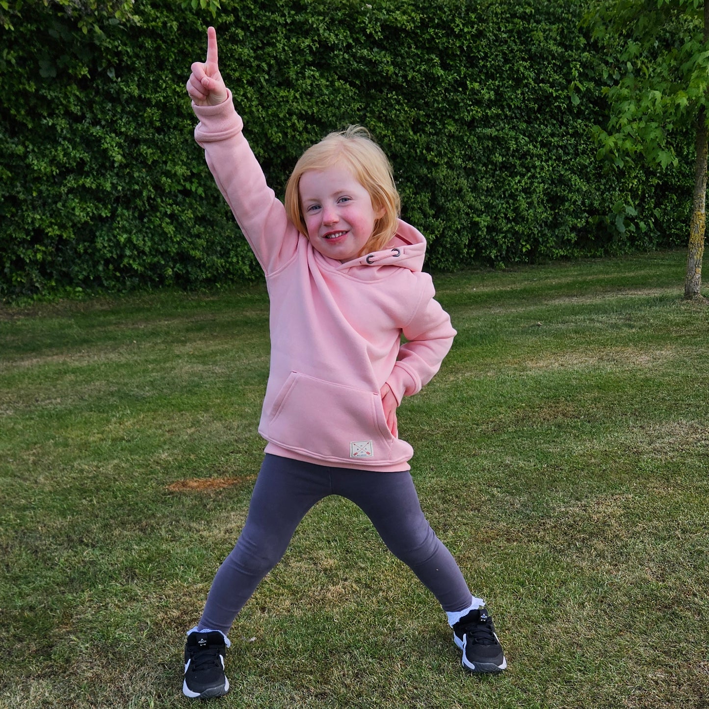 Kids Overhead Fleece Lined Hoodie - Pink