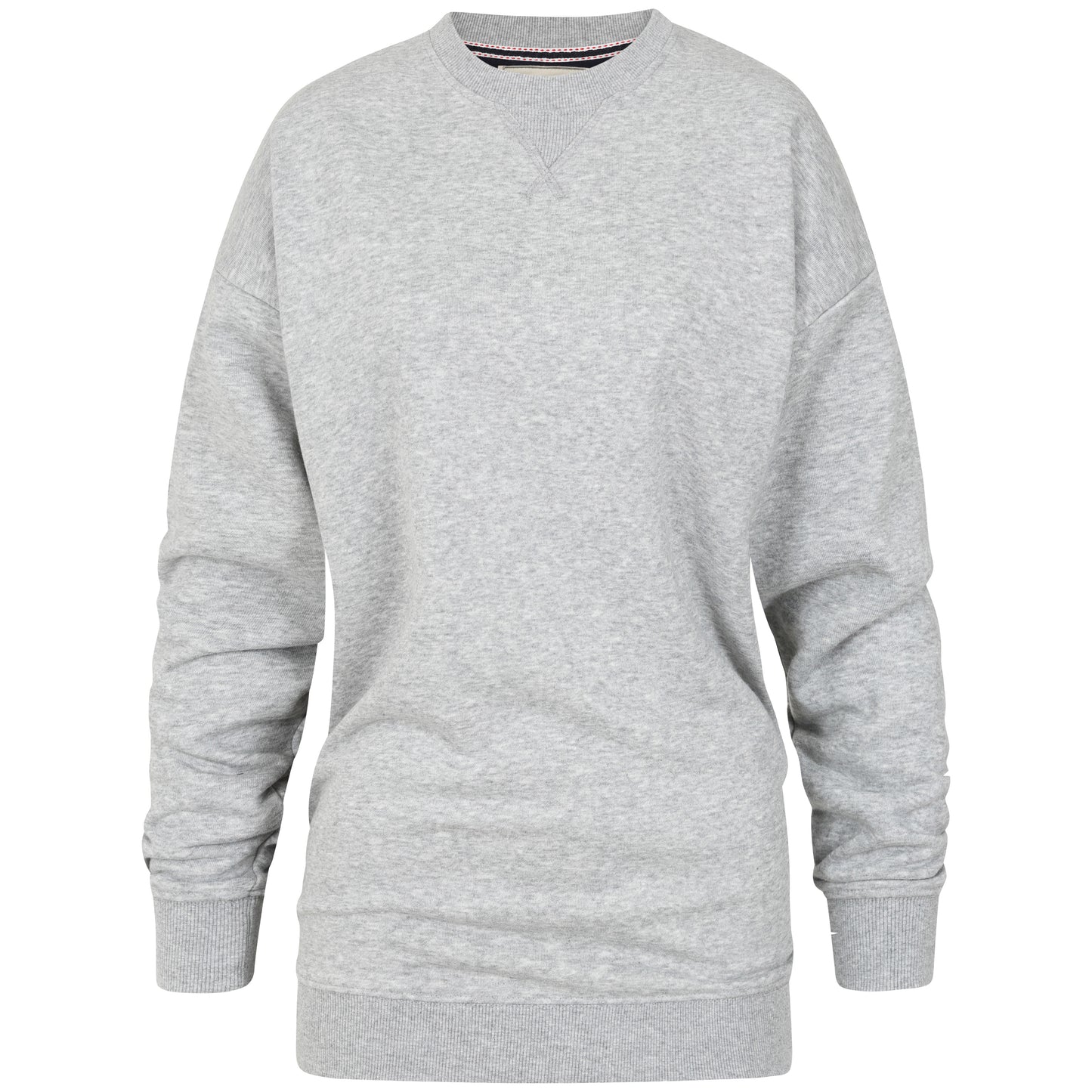 Ladies Oversized Crew Neck Sweater - Grey Marl