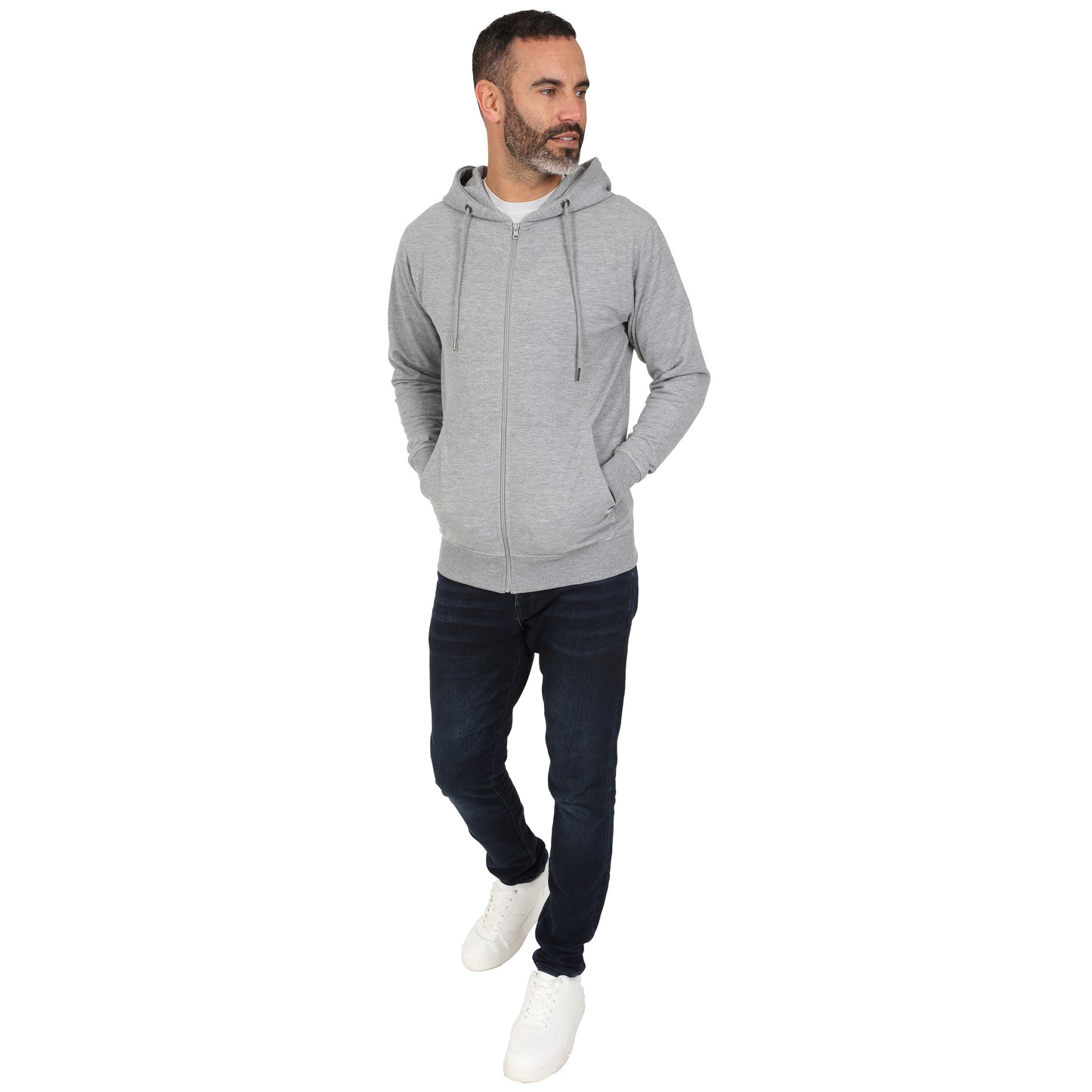 Men's Full Zip Midweight Hoodie - Grey