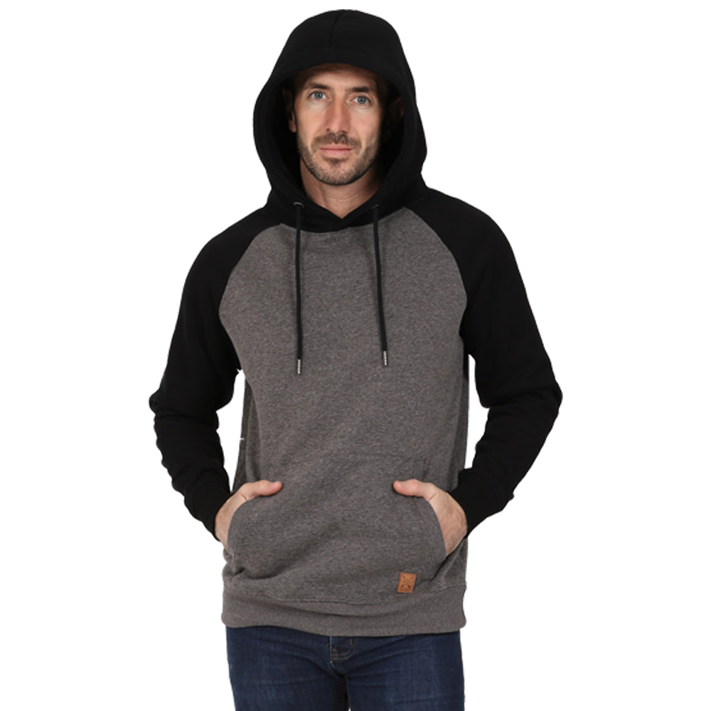 Men's Overhead Baseball Hoodie - Black / Charcoal