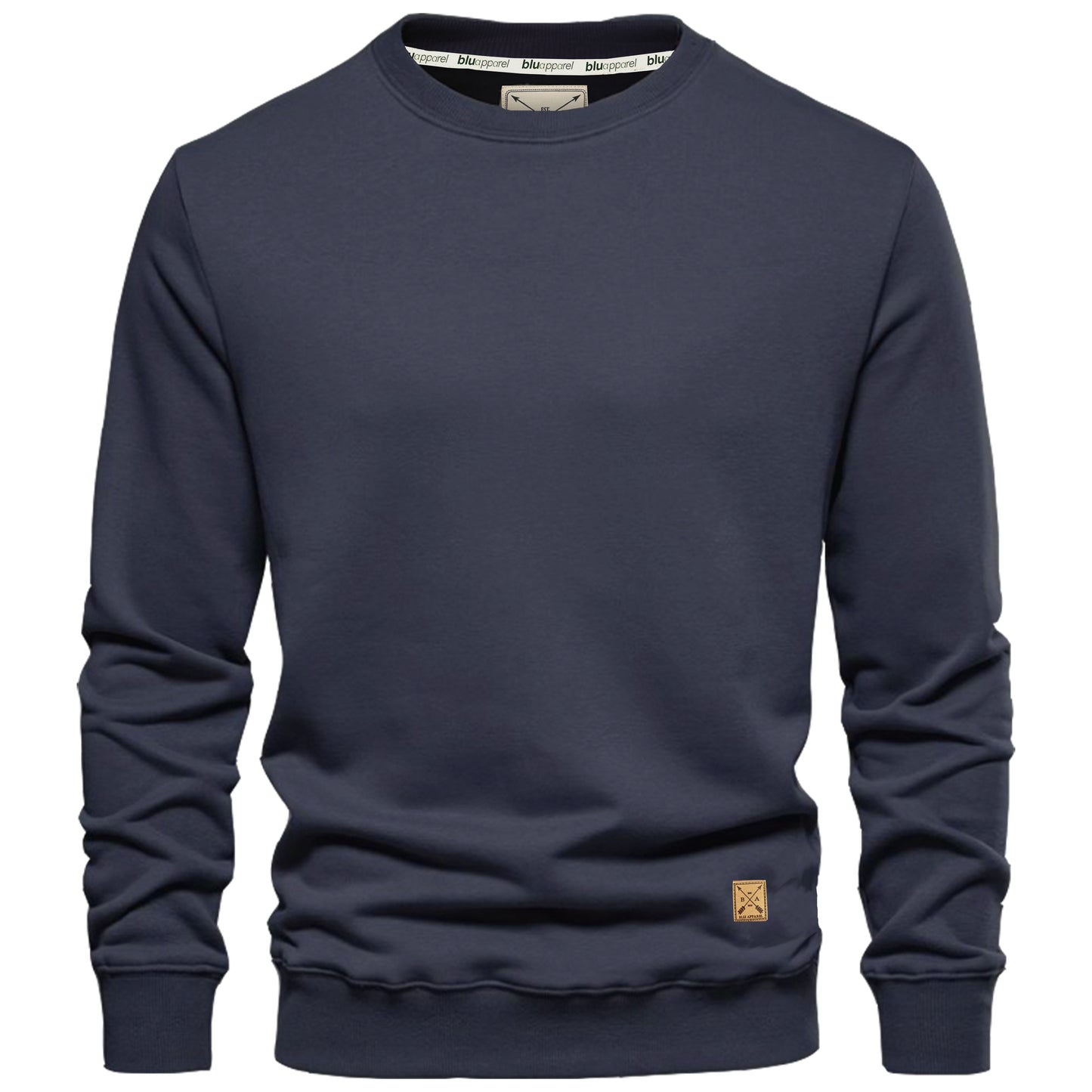 Men's Fleece Lined Crew Sweater - Grey Marl