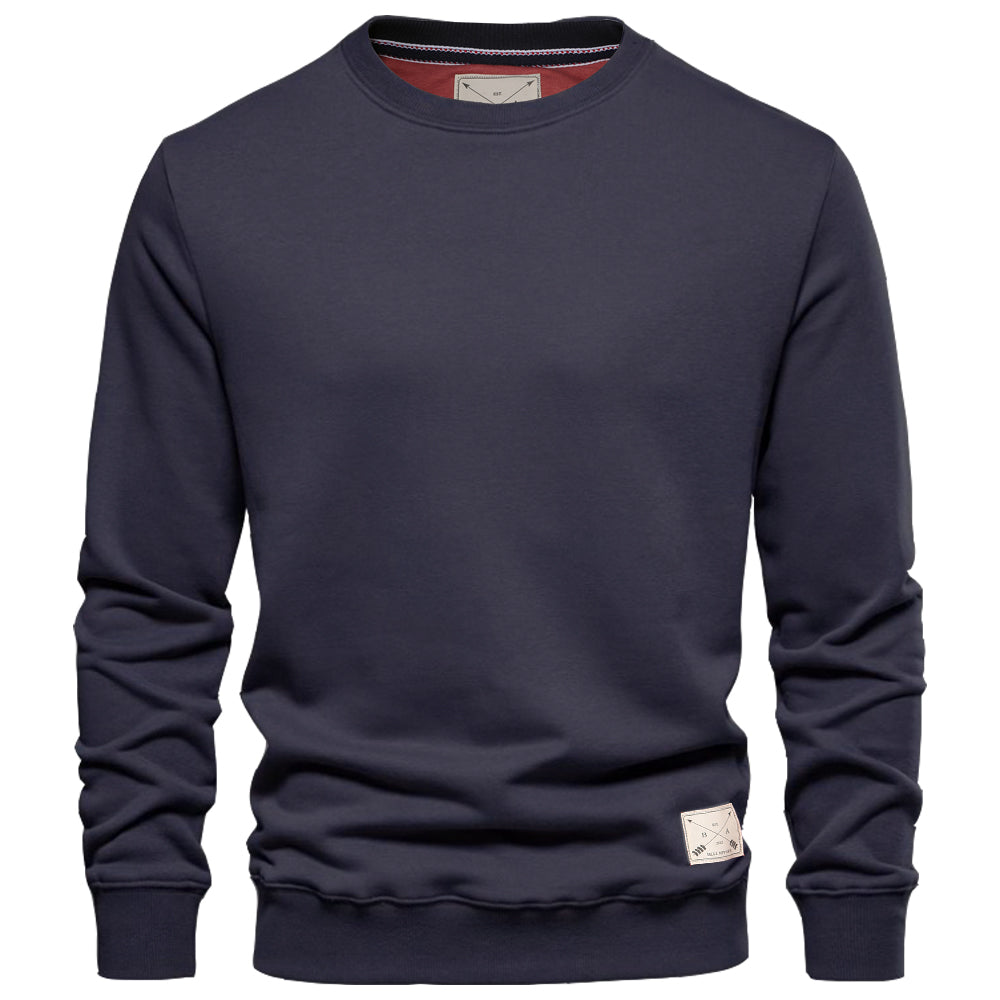 Men's Premium Cotton Crew Neck Sweater - Navy