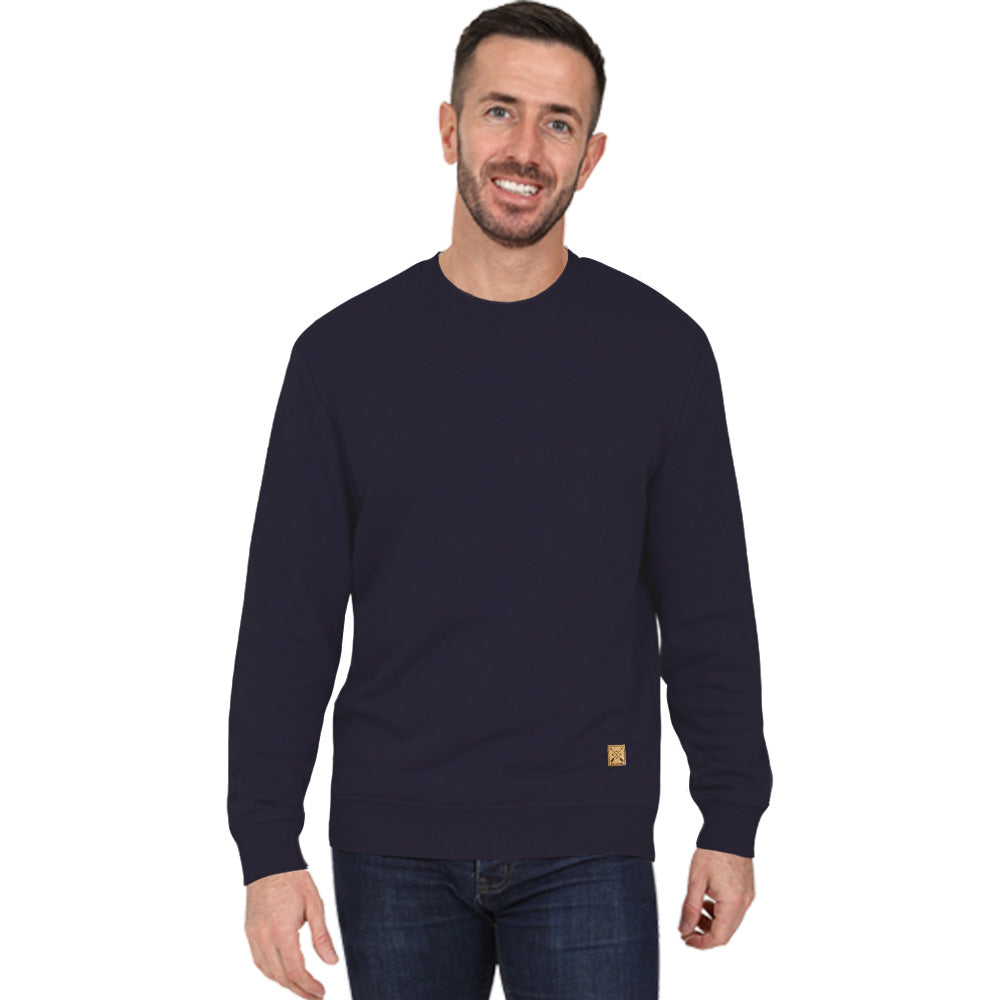 Men's Fleece Lined Crew Sweater - Grey Marl