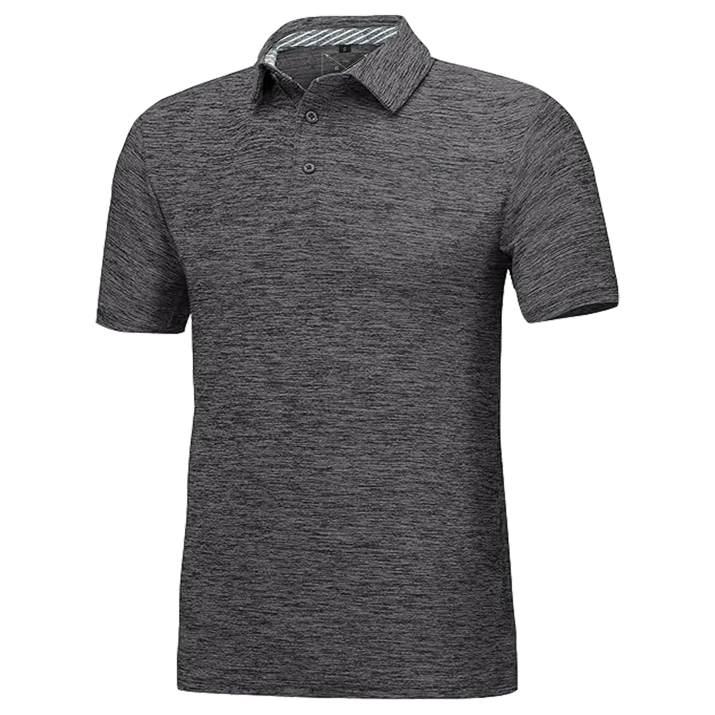 Men's Dry Fit Golf Polo - Black Marl
