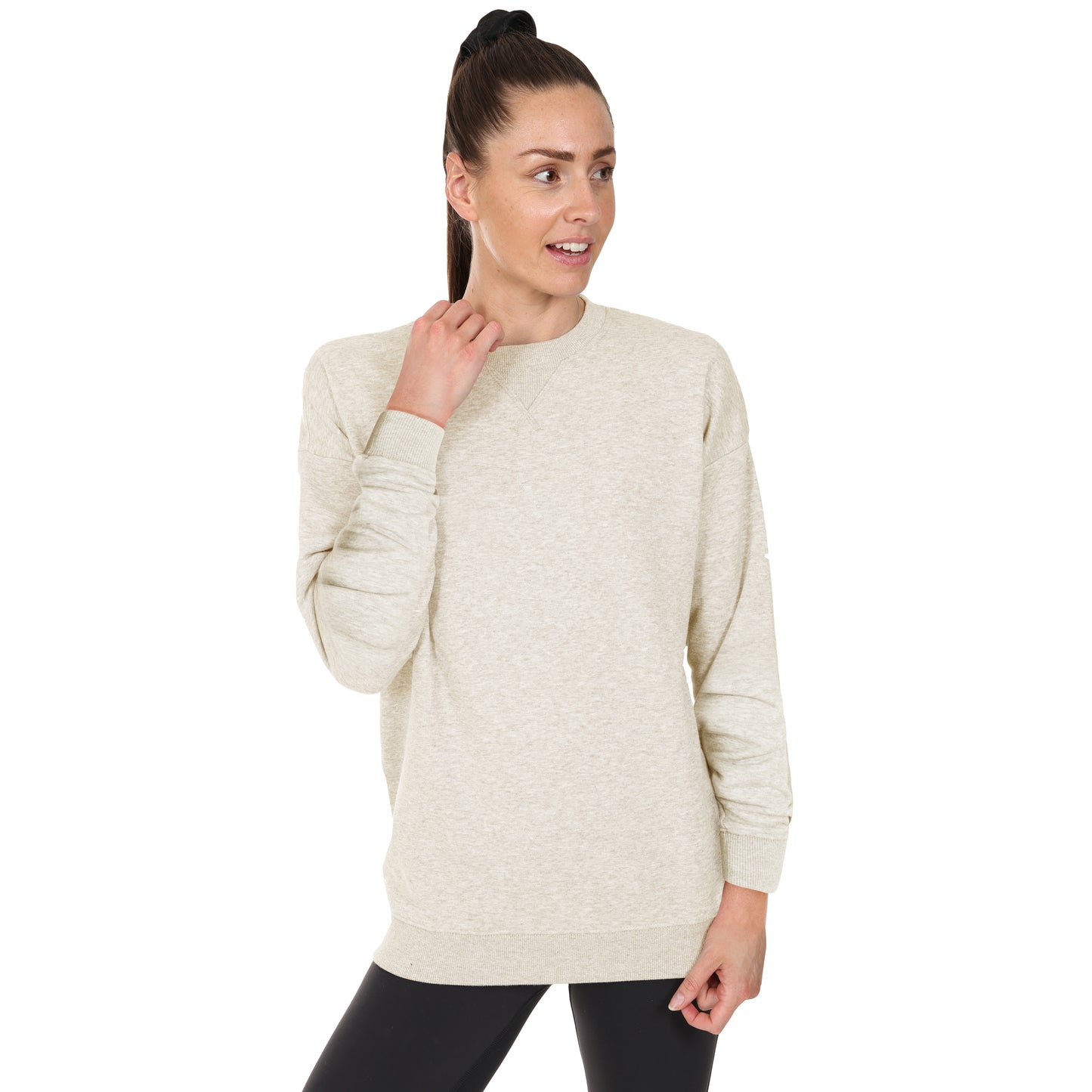 Ladies Oversized Crew Neck Sweater - Navy