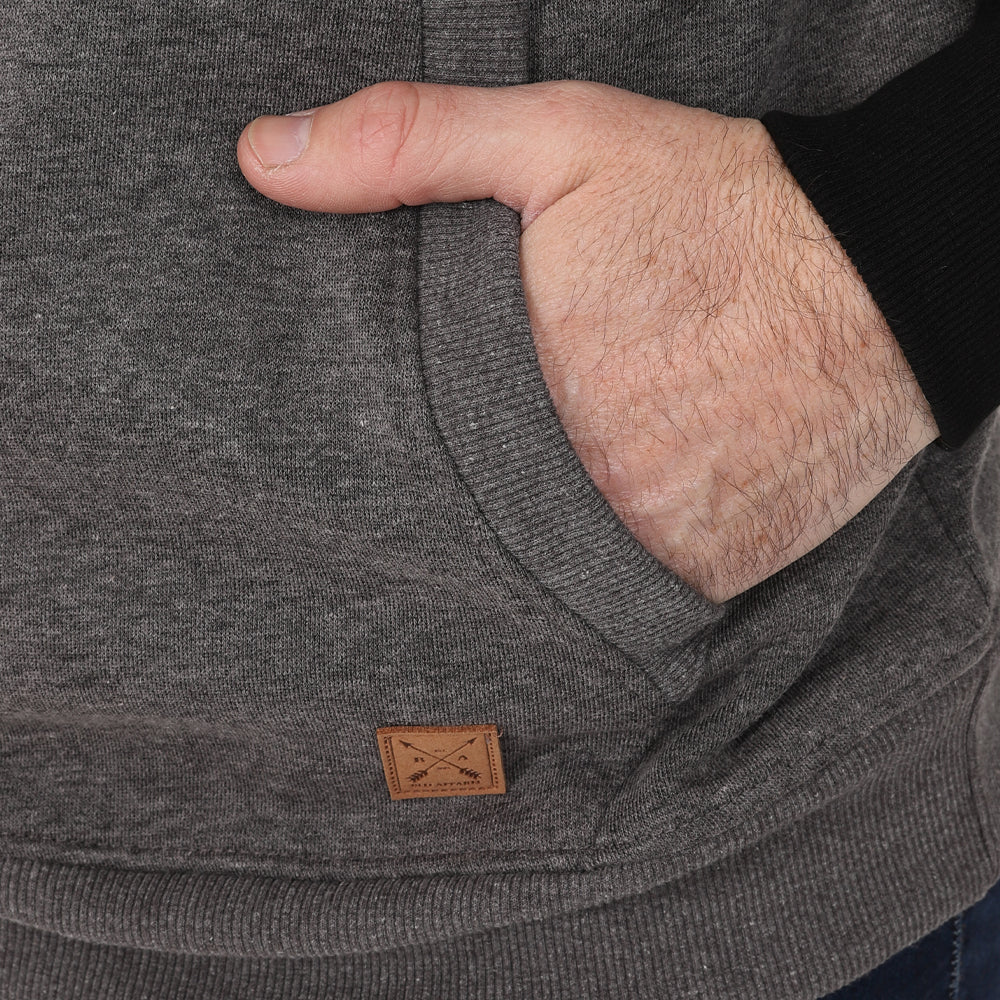 Men's Overhead Baseball Hoodie - Black / Charcoal