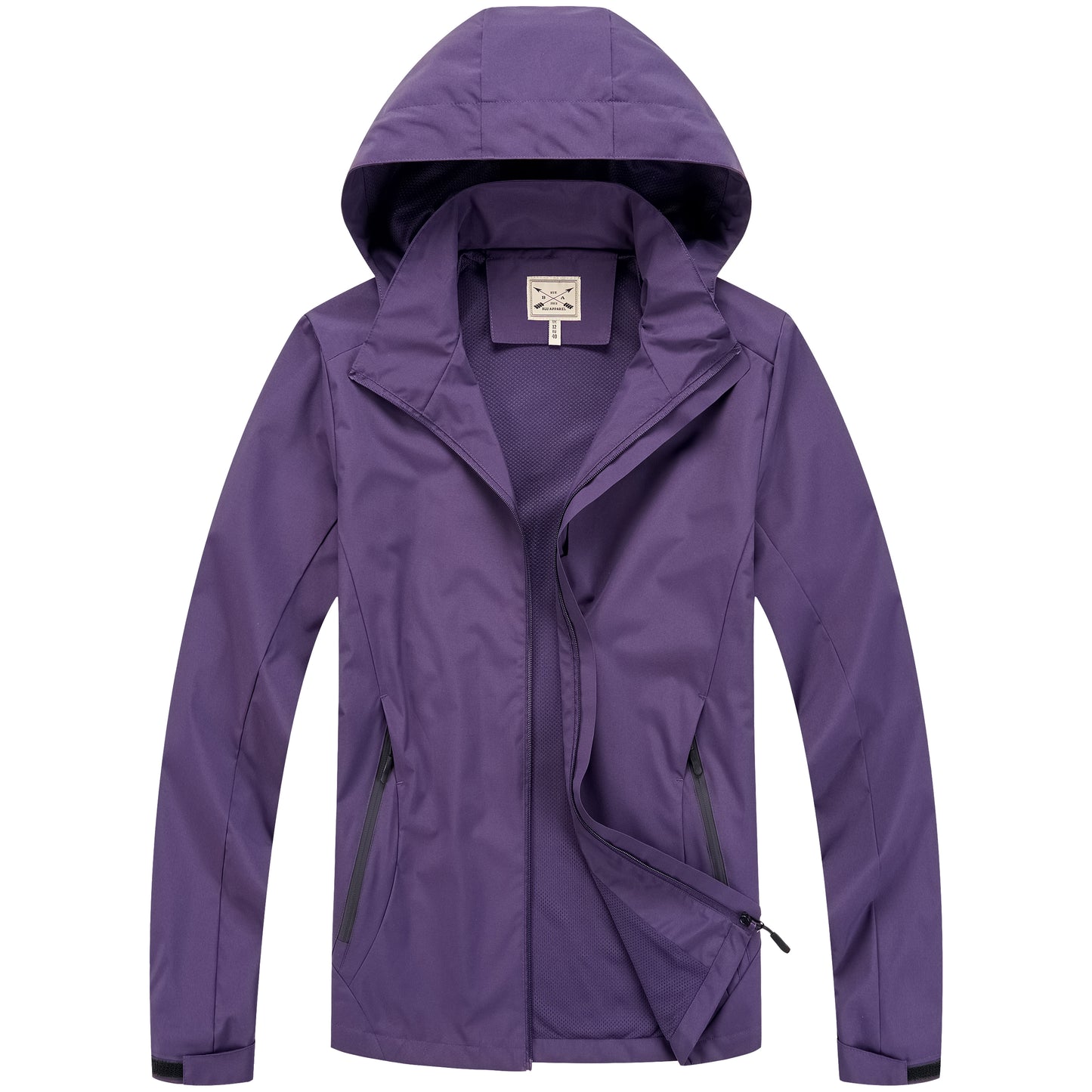 Ladies Mesh Lined Rain Jacket - Smokey Blue