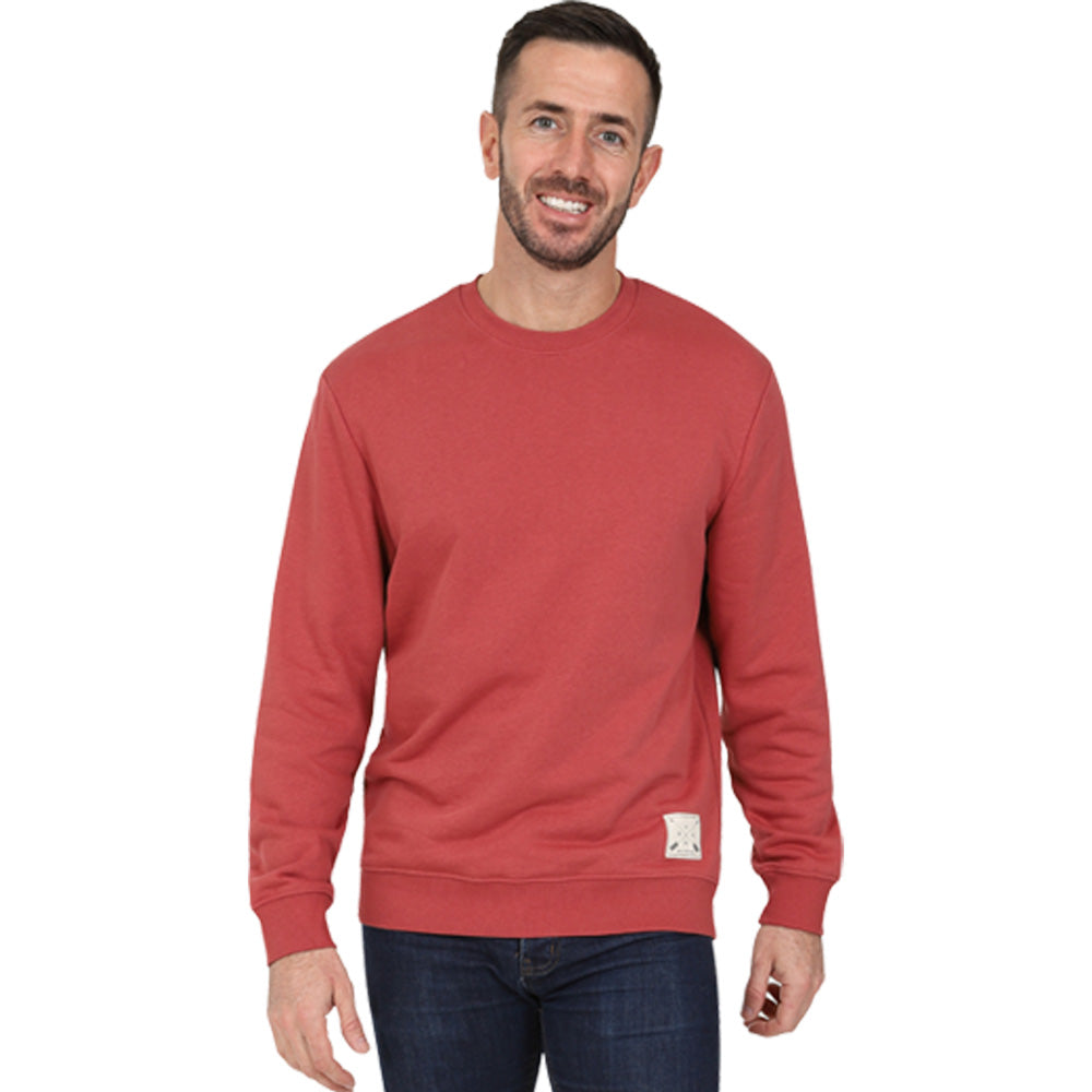 Men's Premium Cotton Crew Neck Sweater - Rust