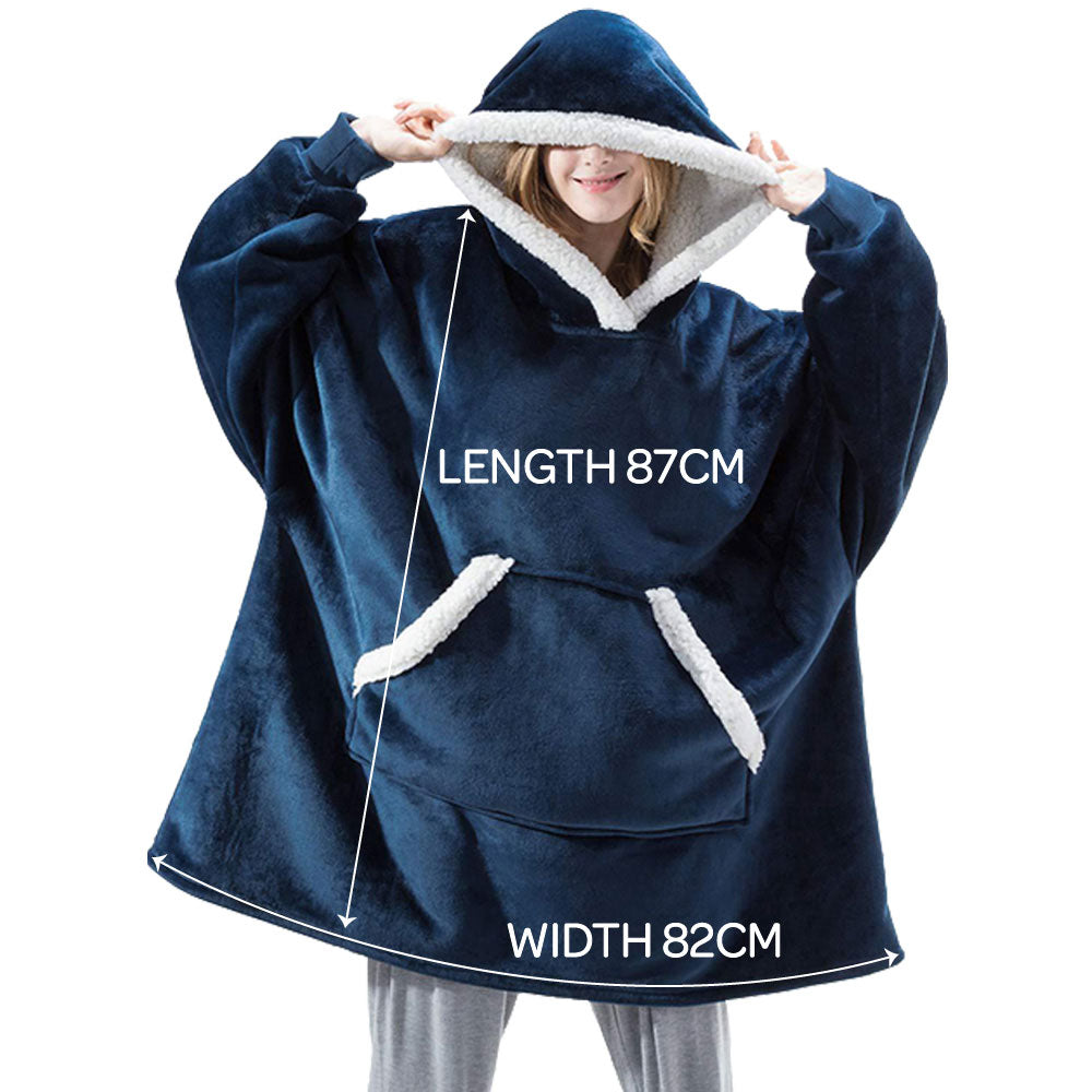 Oversized Hooded Blanket - Black