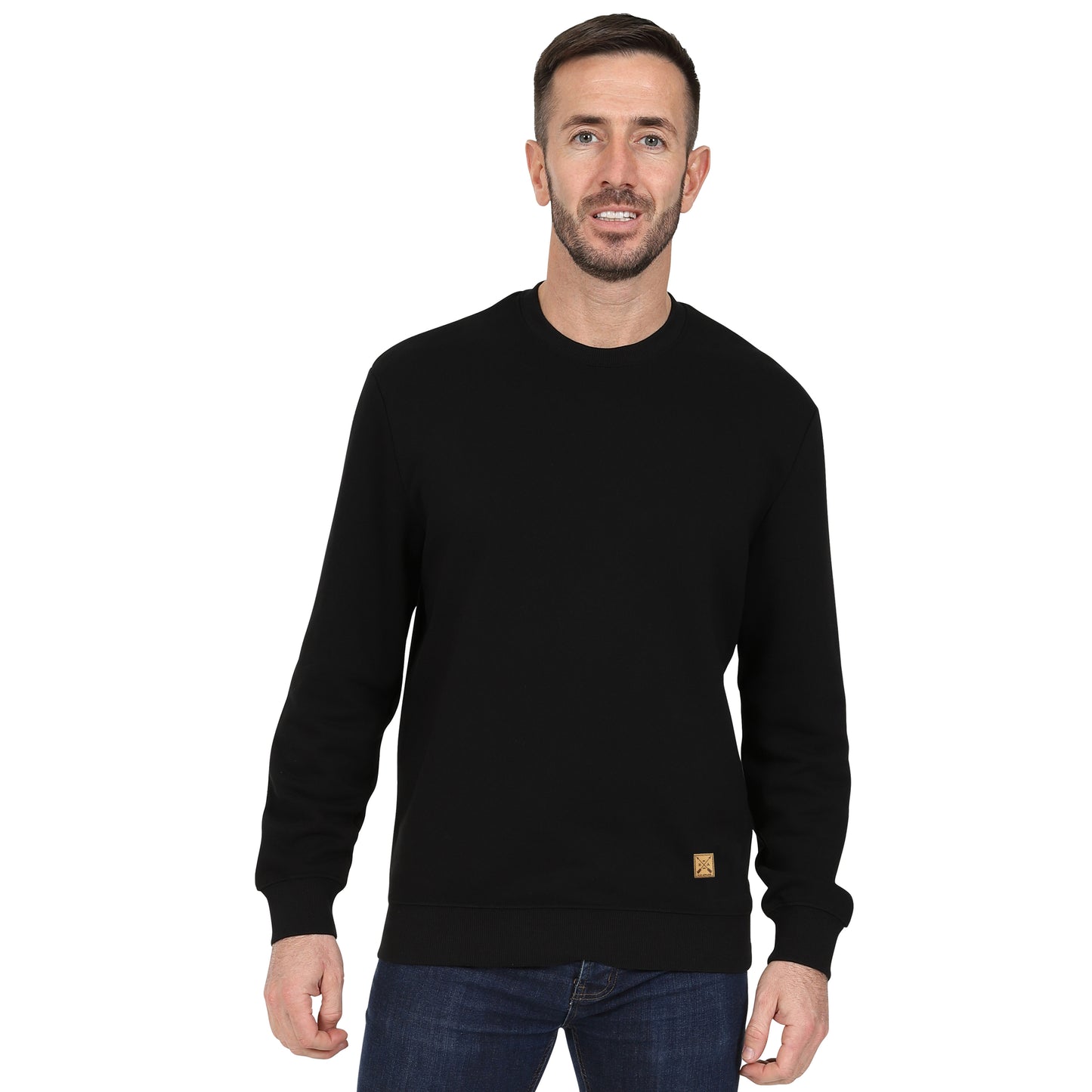 Men's Fleece Lined Crew Sweater - Charcoal Marl