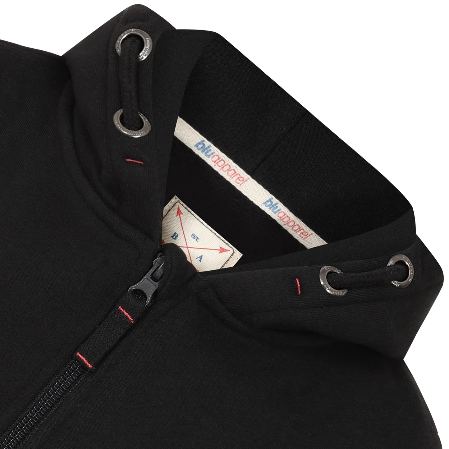 Kids Full Zip Fleece Lined Hoodie - Black