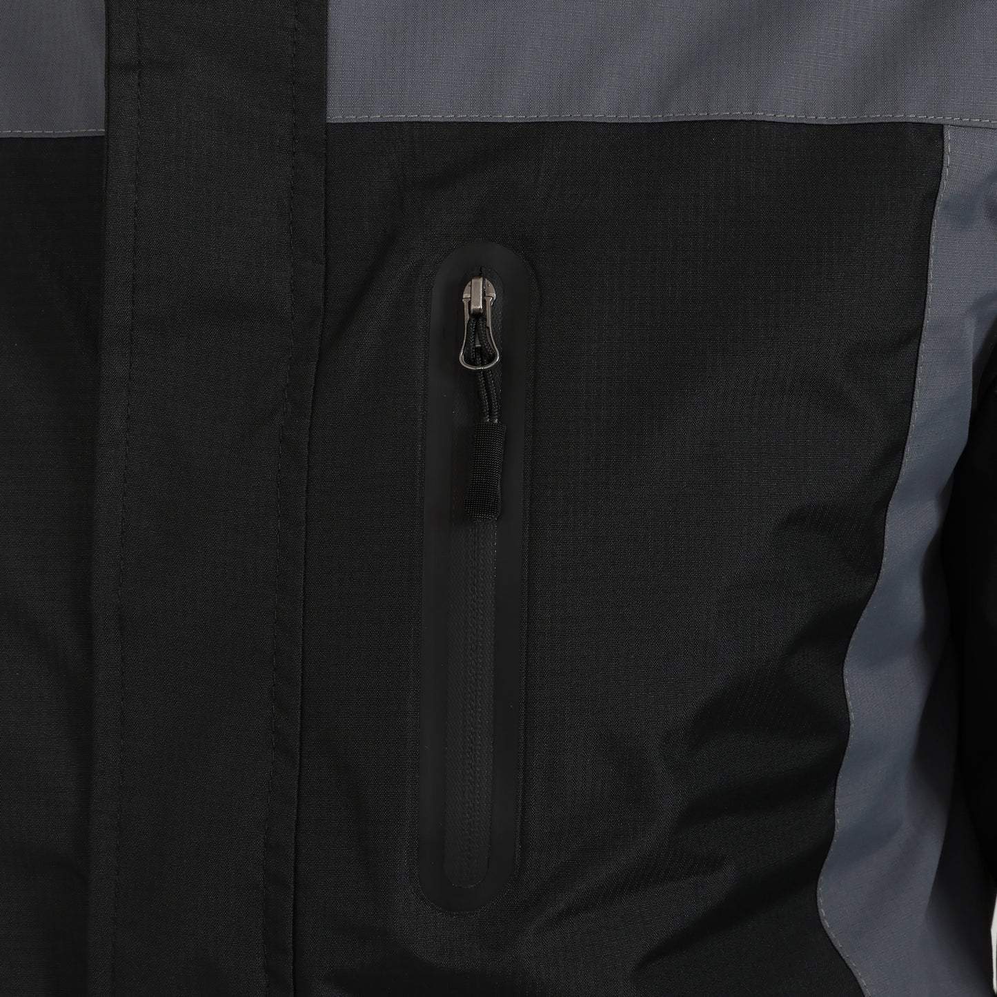 Men's Outdoor Rain Jacket - Black / Grey