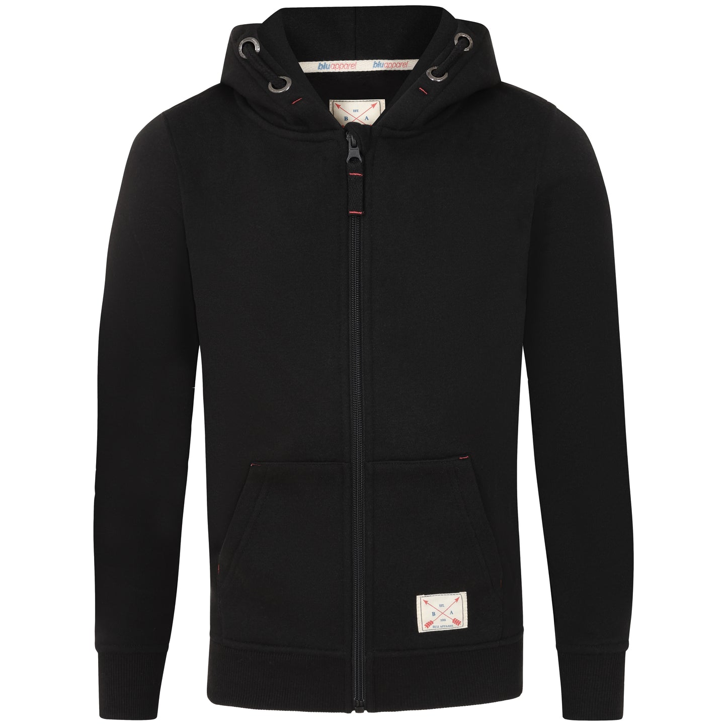 Kids Full Zip Fleece Lined Hoodie - Cobalt