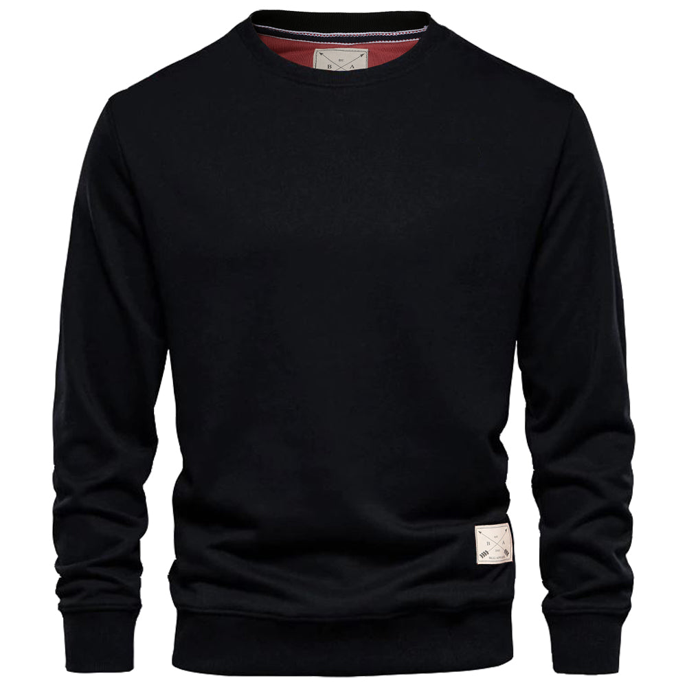 Men's Premium Cotton Crew Neck Sweater - Rust