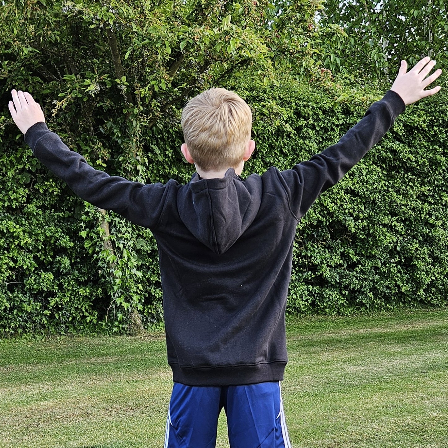 Kids Full Zip Fleece Lined Hoodie - Black