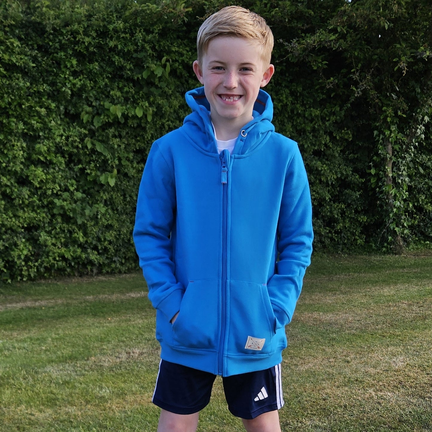 Kids Full Zip Fleece Lined Hoodie - Cobalt