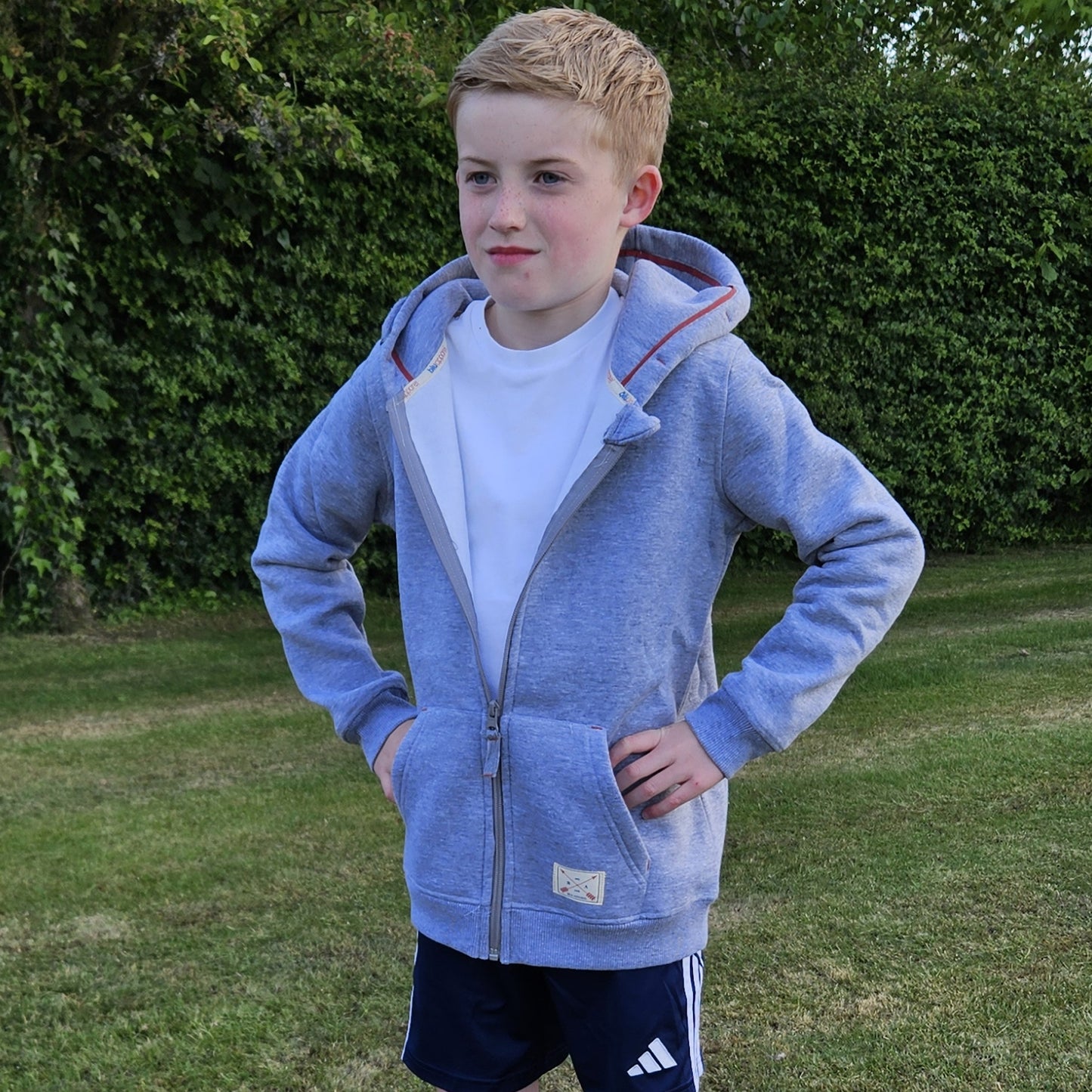 Kids Full Zip Fleece Lined Hoodie - Grey