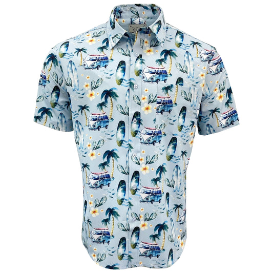 Men's Short Sleeve Hawaiian Shirt - Campervan