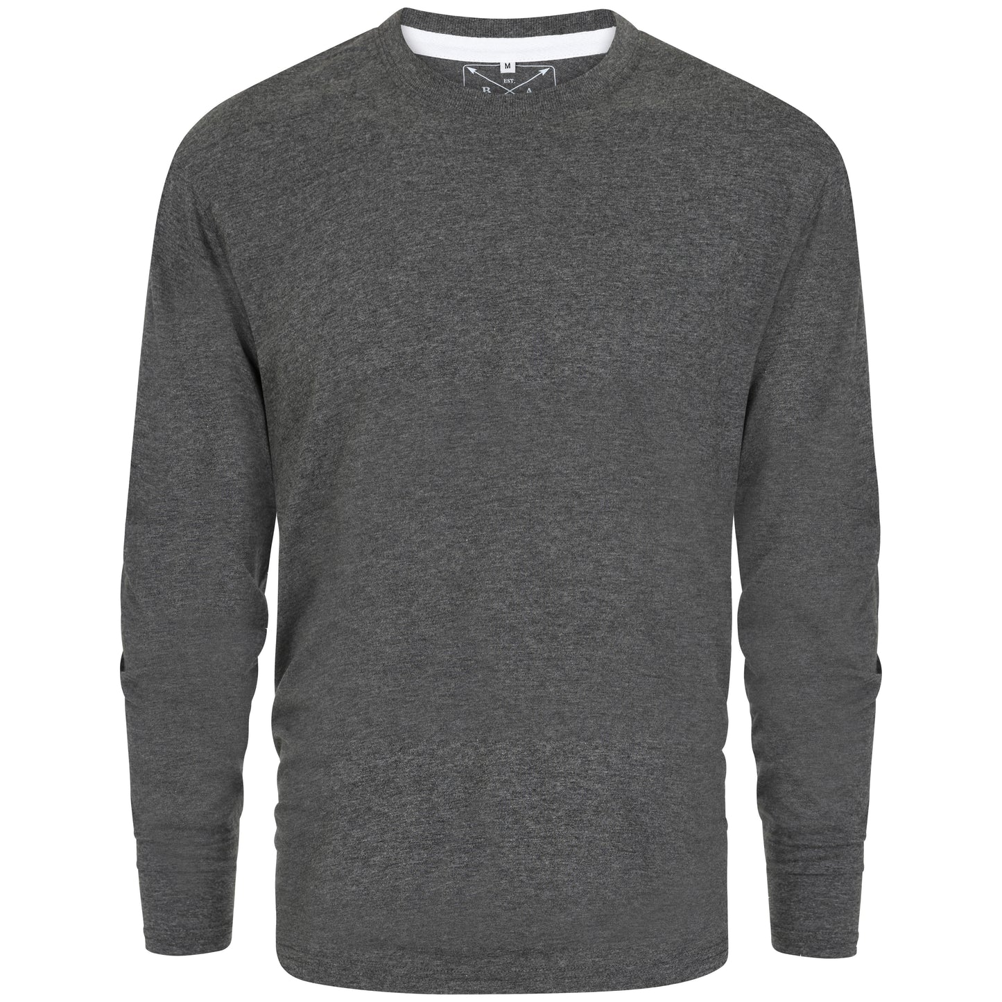 Men's 3 Pack Plain Long Sleeve Crew Neck T-Shirts