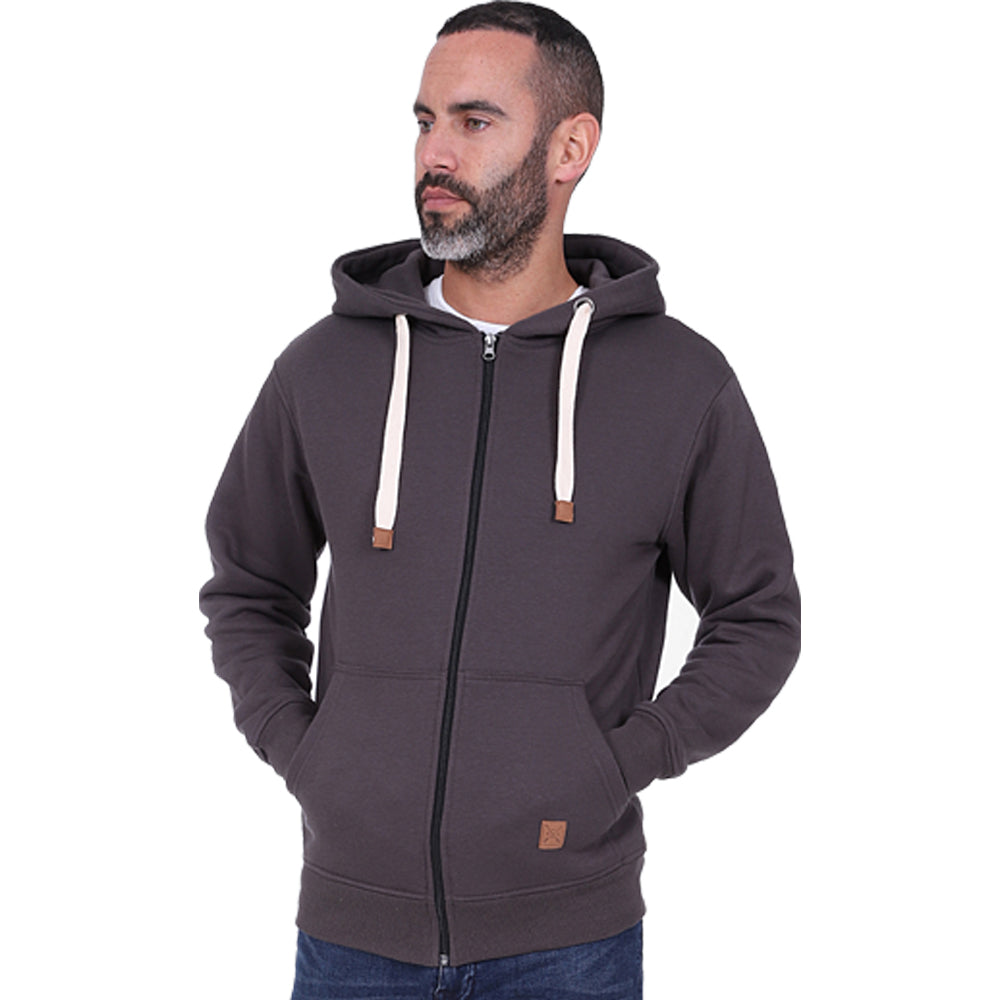 Men's Full Zip Fleece Hoodie - Charcoal