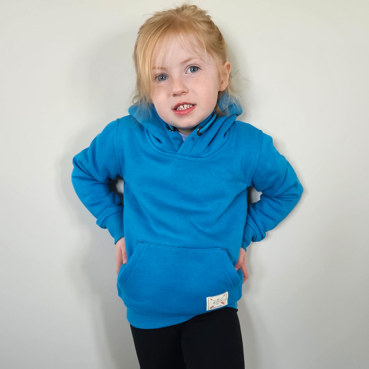 Kids Overhead Fleece Lined Hoodie - Cobalt