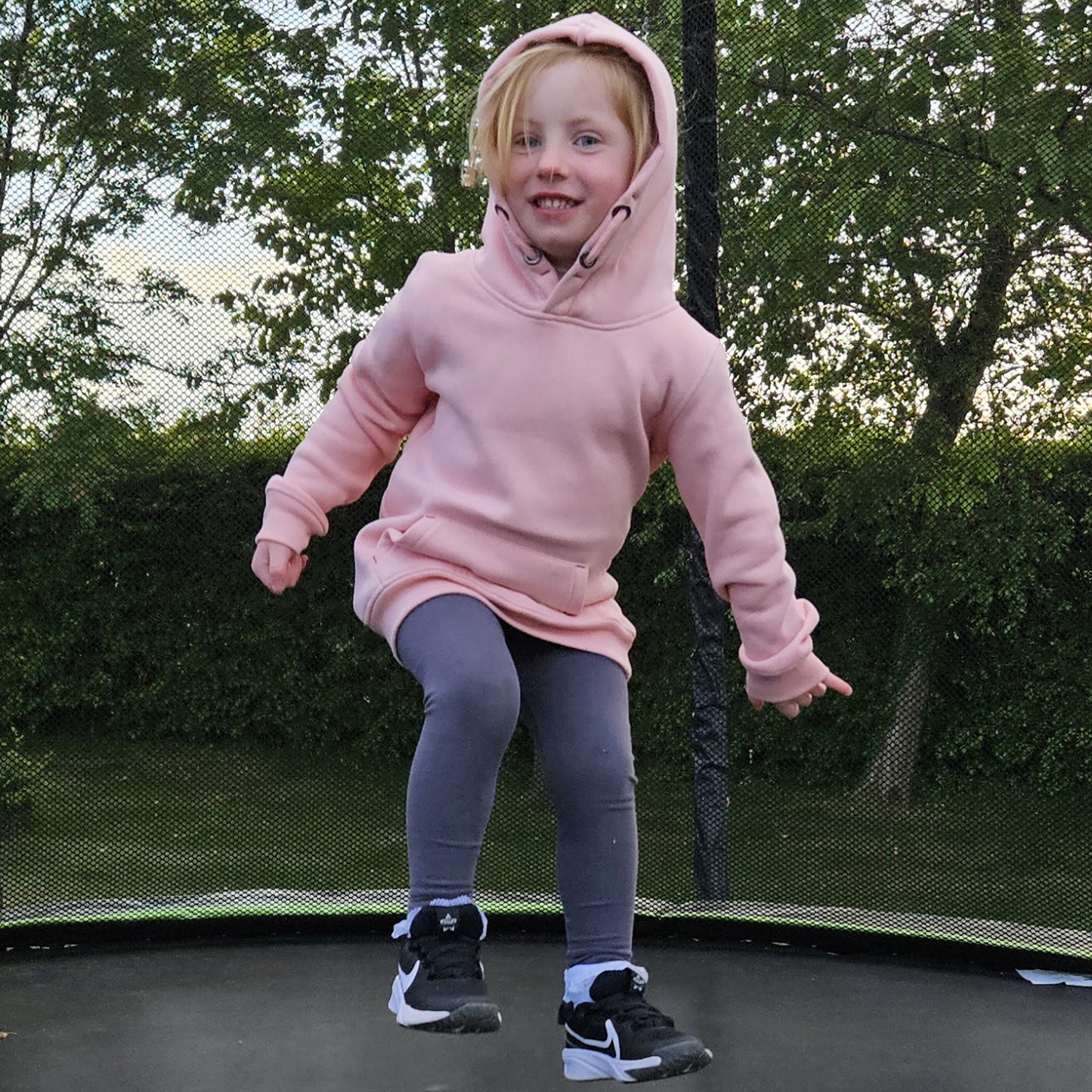 Kids Overhead Fleece Lined Hoodie - Pink