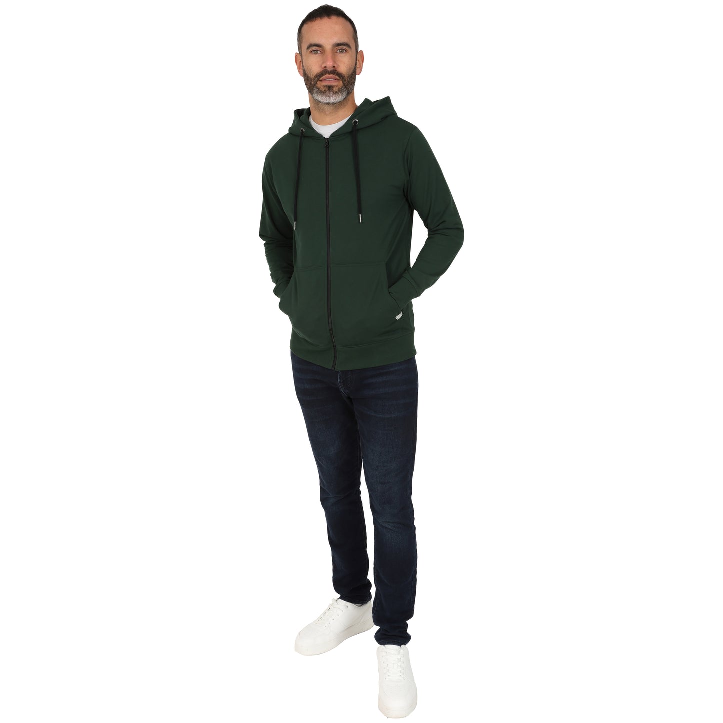 Men's Full Zip Midweight Hoodie - Green