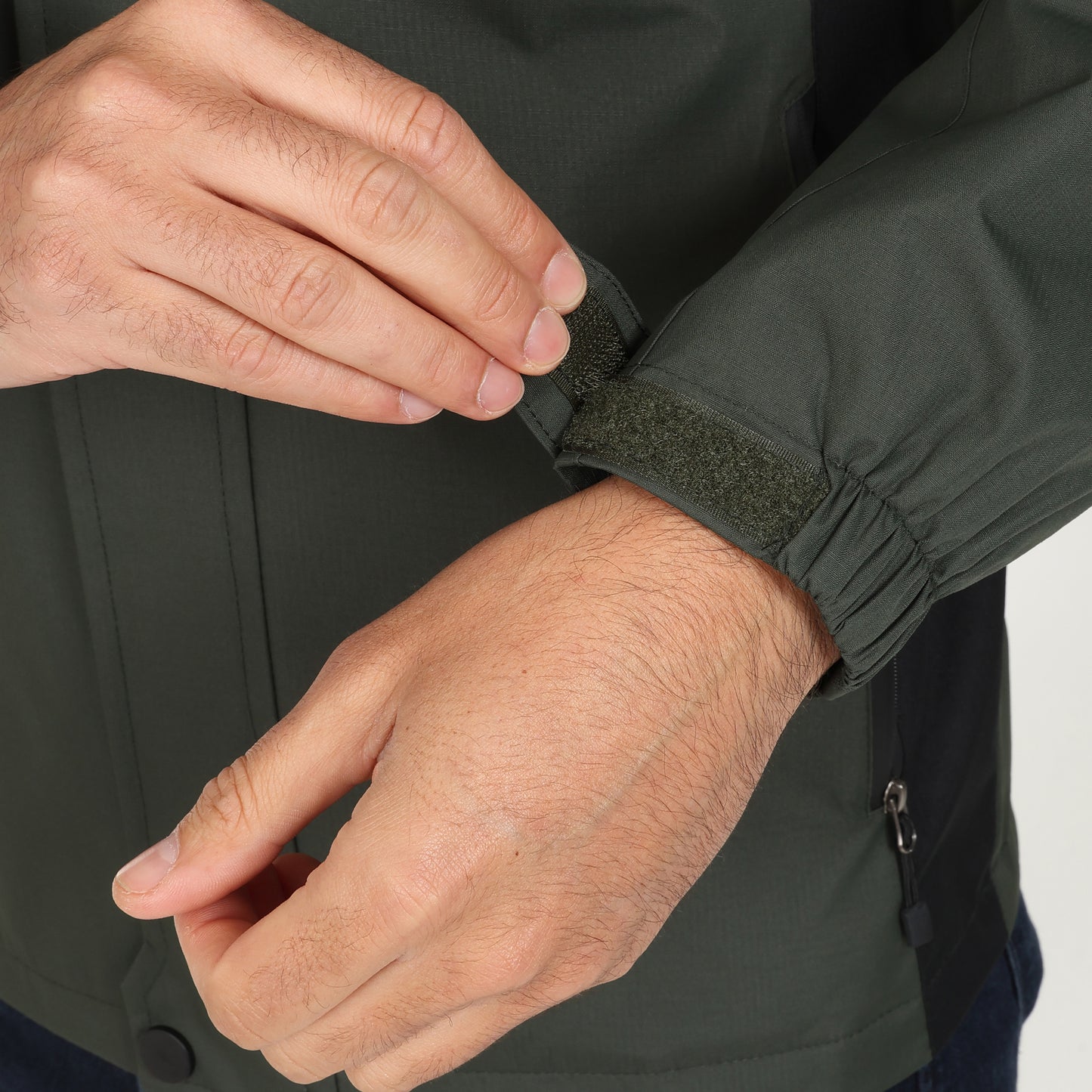 Men's Outdoor Rain Jacket - Green / Black